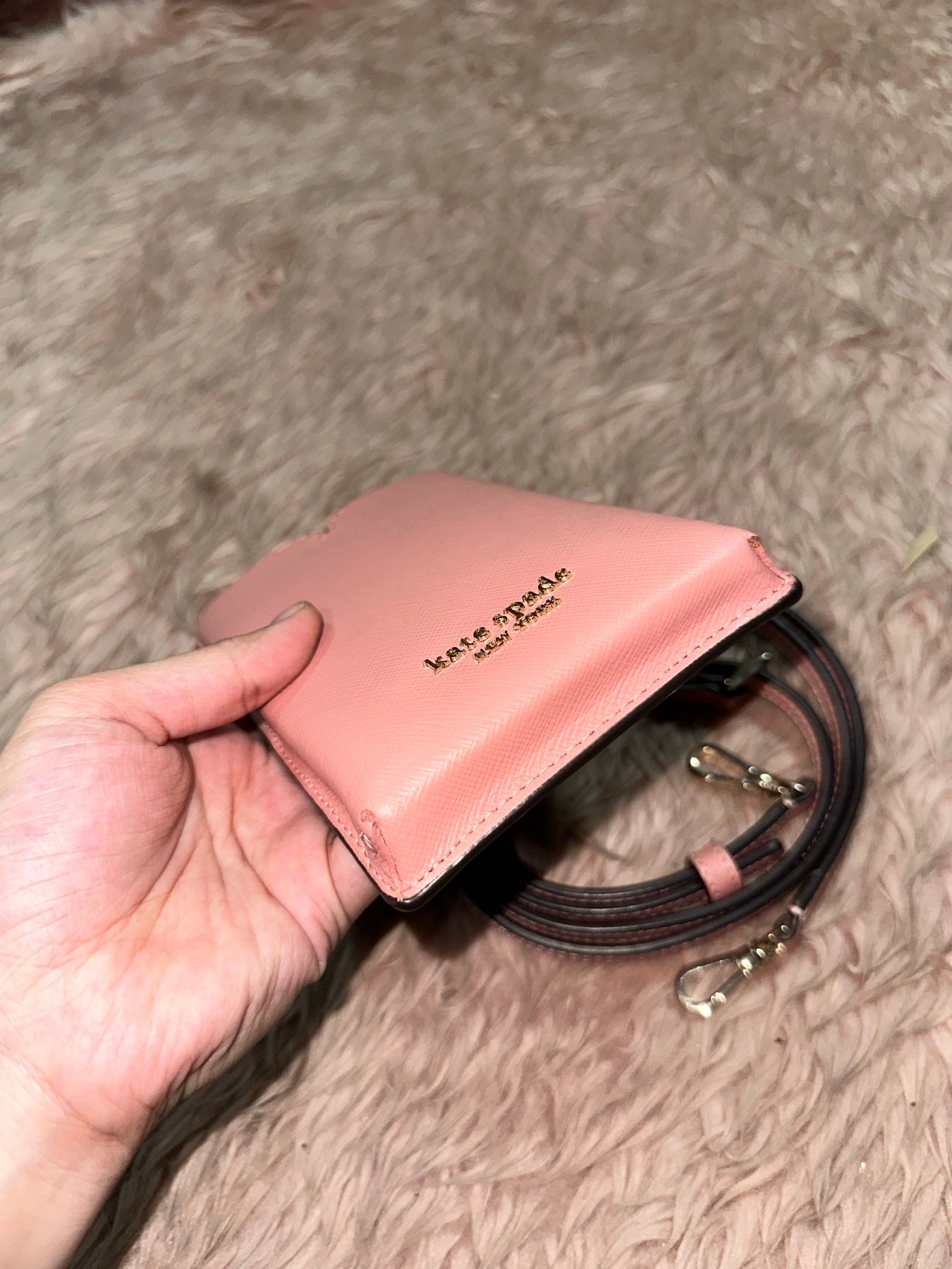 ORIG Preloved KATE SPADE KS Spencer Slim Crossbody Phone Small Pink Bag