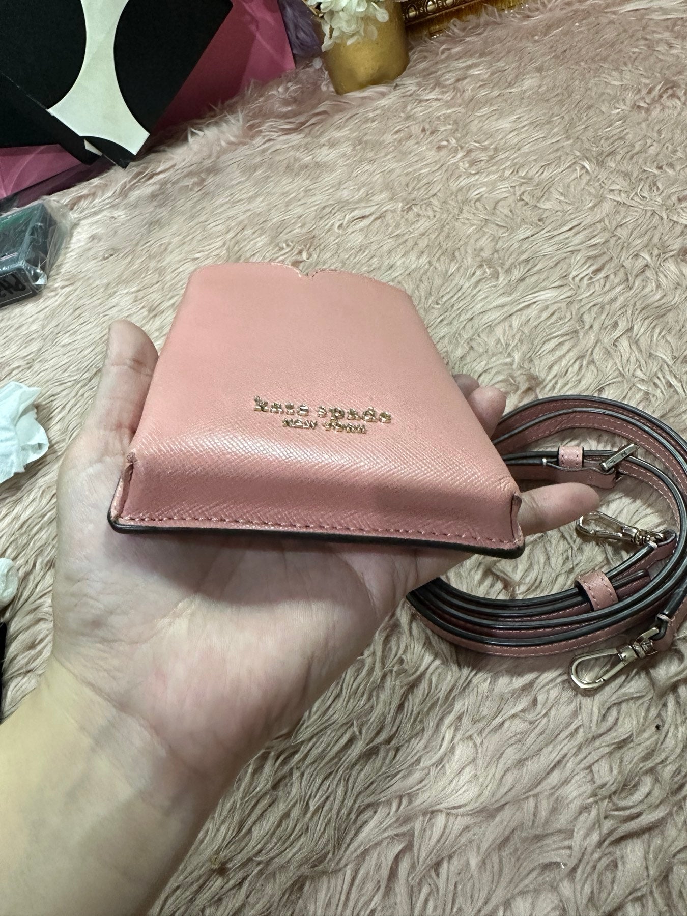 ORIG Preloved KATE SPADE KS Spencer Slim Crossbody Phone Small Pink Bag