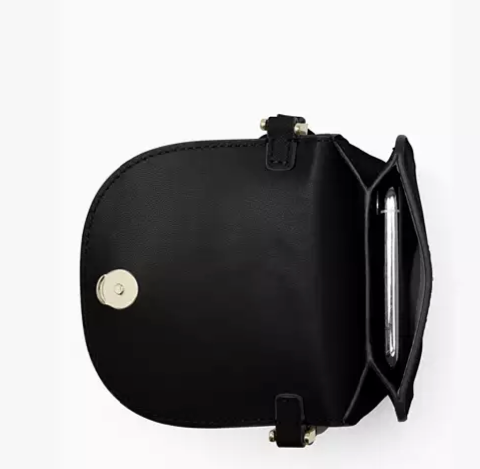 ORIG Preloved KATE SAPDE KS Cameron North South Flap Phone Crossbody Small Black Bag