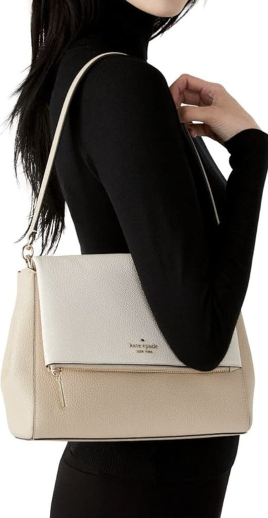 ORIG Preloved REPAIRED KATE SPADE KS Leila Medium Flap Shoulder Bag White