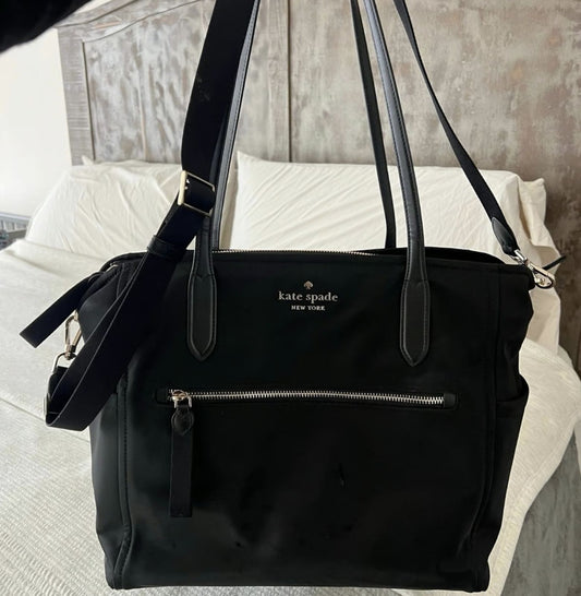 ORIG Preloved Kate Spade KS Chelsea Baby Large Tote Nylon Black Bag