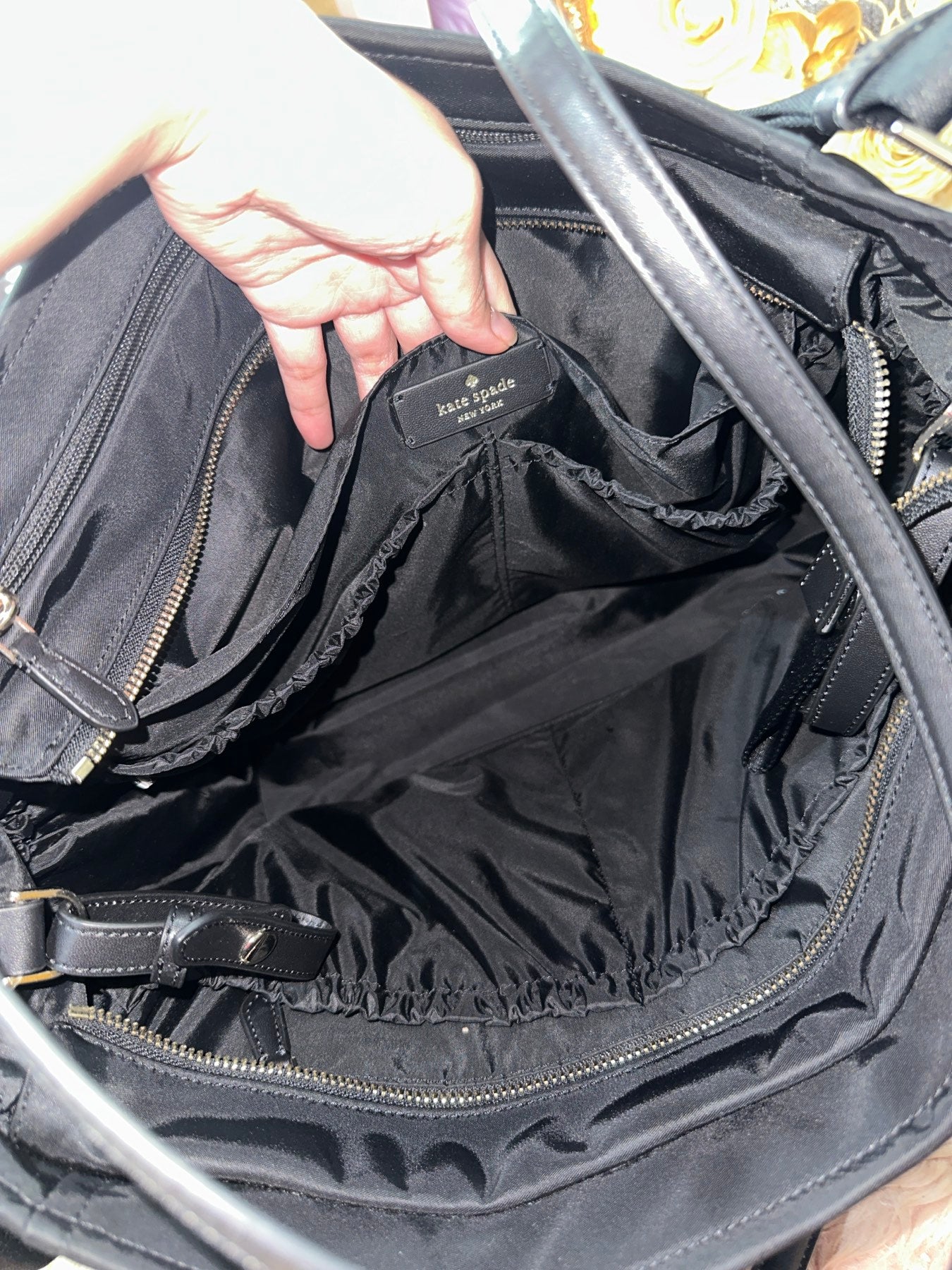 ORIG Preloved Kate Spade KS Chelsea Baby Large Tote Nylon Black Bag