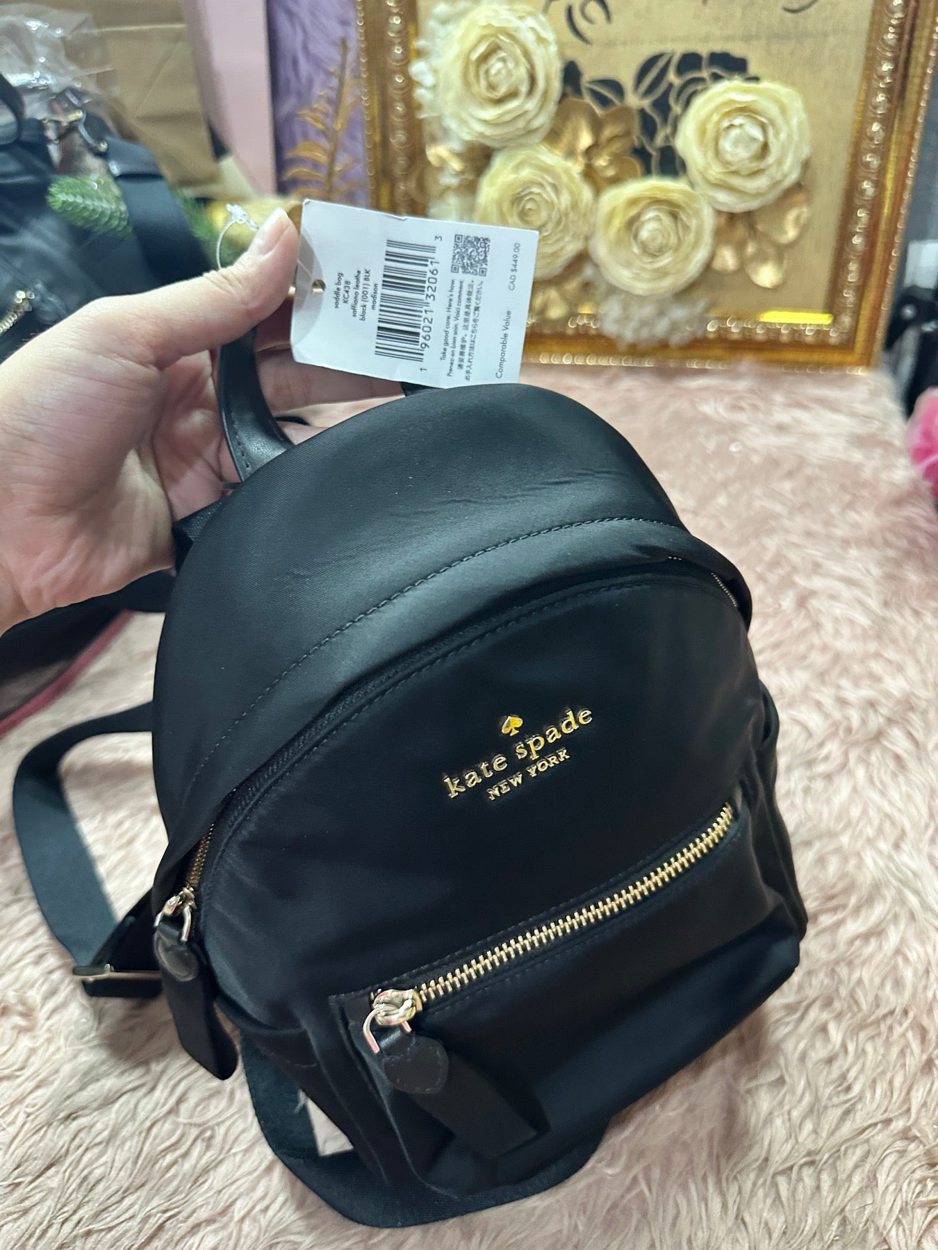 ORIG & IMPORTED Kate Spade KS Chelsea Mini Backpack Nylon Black Bag