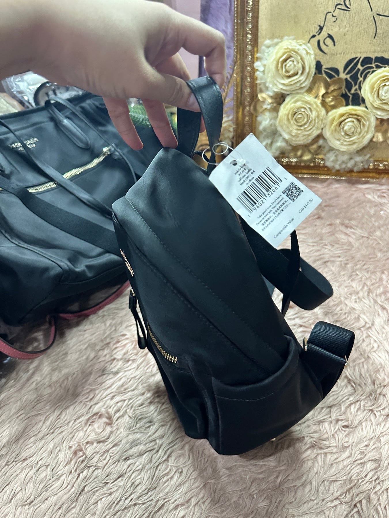 ORIG & IMPORTED Kate Spade KS Chelsea Mini Backpack Nylon Black Bag