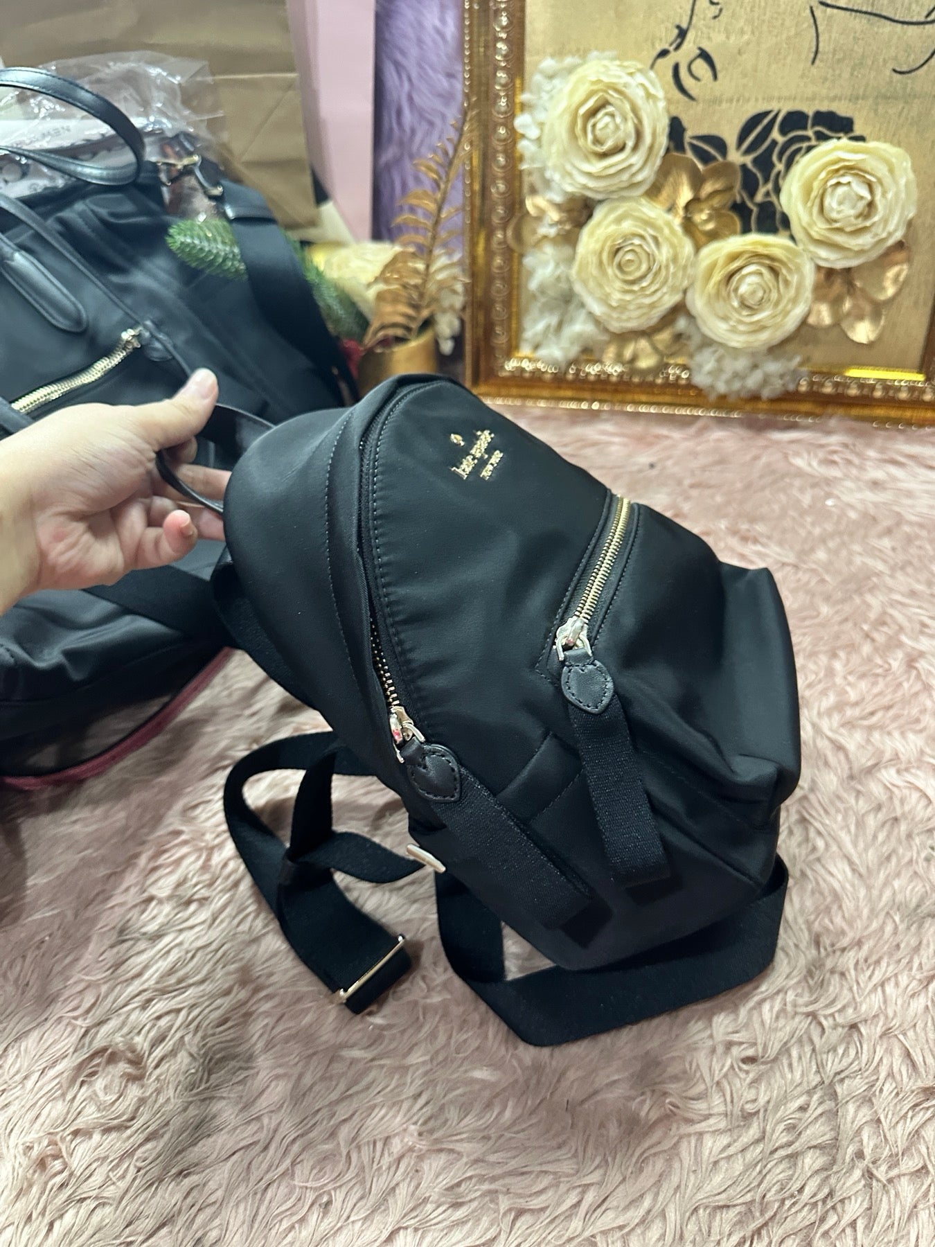 ORIG & IMPORTED Kate Spade KS Chelsea Mini Backpack Nylon Black Bag