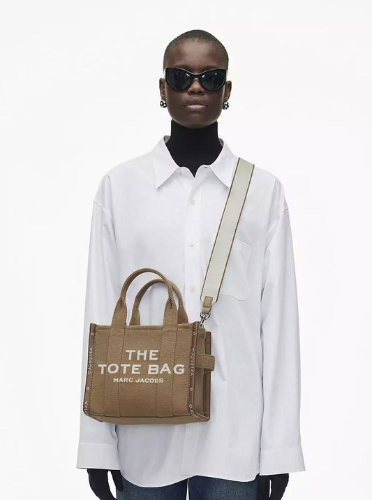 ORIG Preloved Marc Jacobs MJ The Jacquard Small Tote Bag Camel Brown