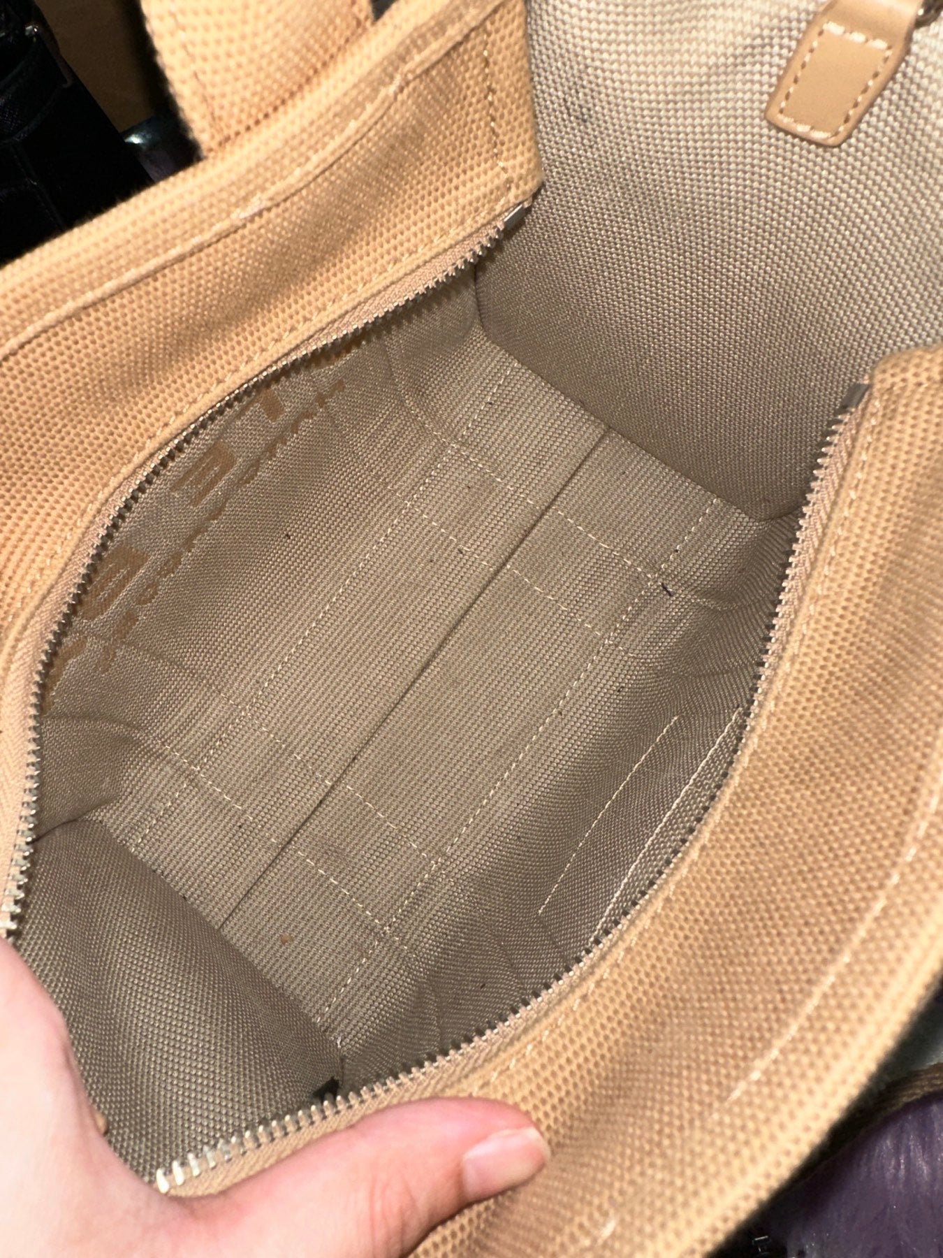 ORIG Preloved Marc Jacobs MJ The Jacquard Small Tote Bag Camel Brown