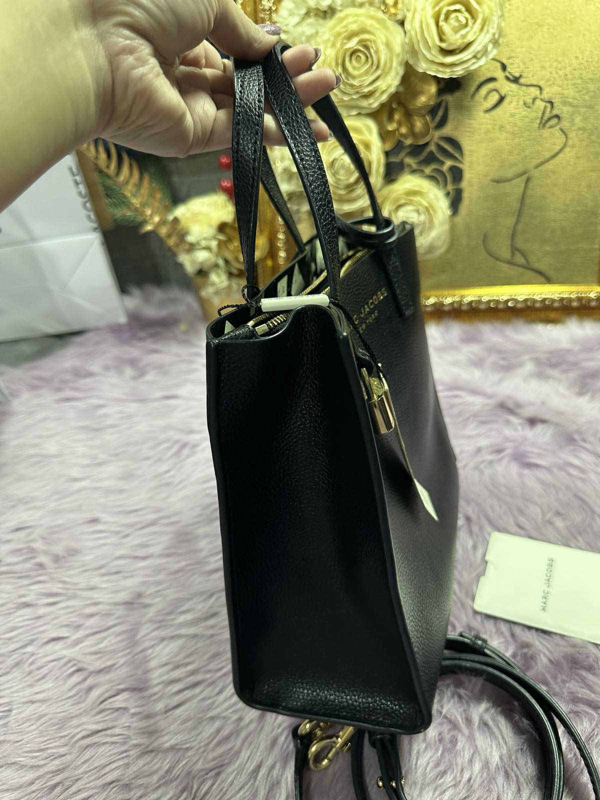 ORIG Preloved Marc Jacobs MJ Mini Grind Tote Bag in Black