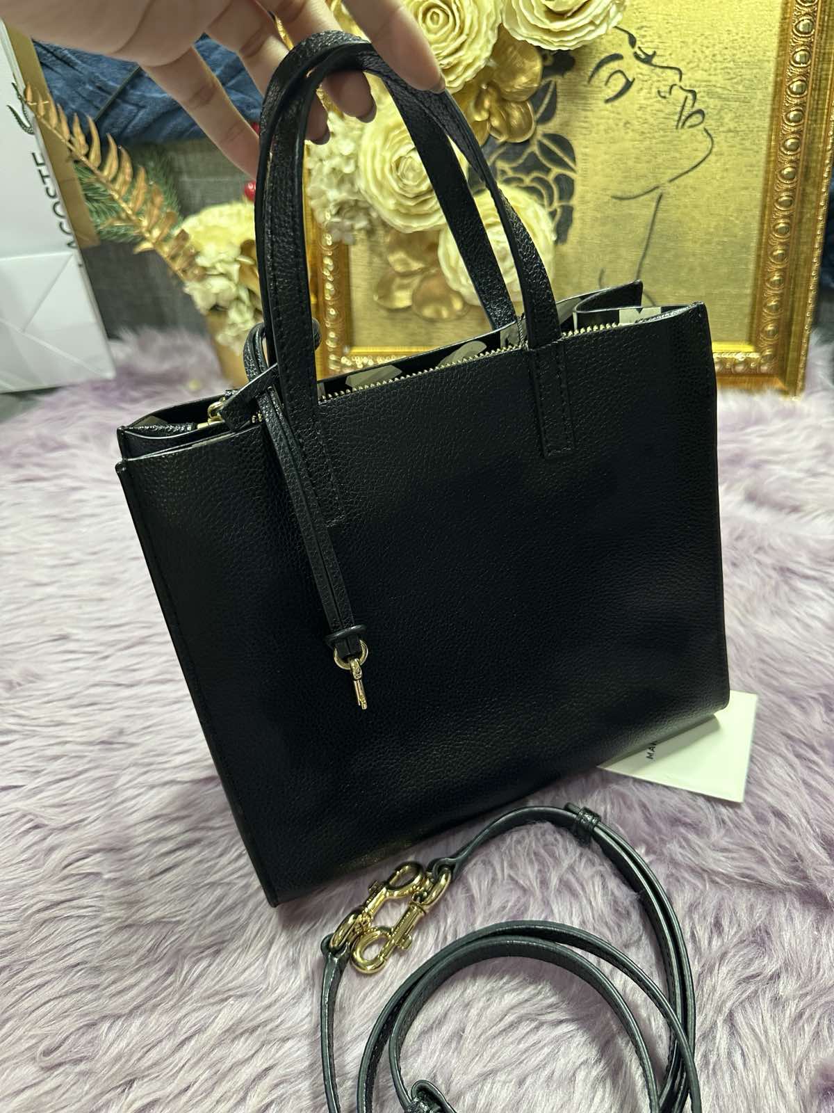 ORIG Preloved Marc Jacobs MJ Mini Grind Tote Bag in Black