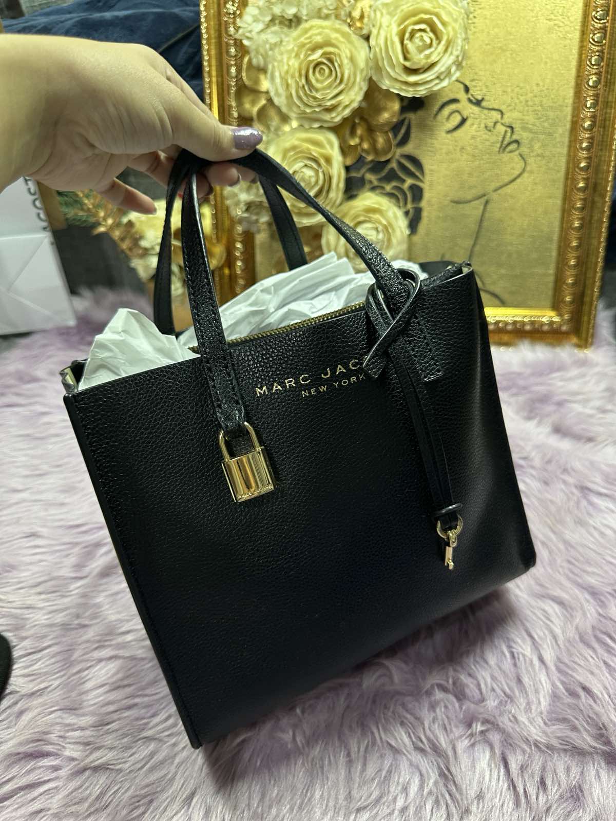 ORIG Preloved Marc Jacobs MJ Mini Grind Tote Bag in Black