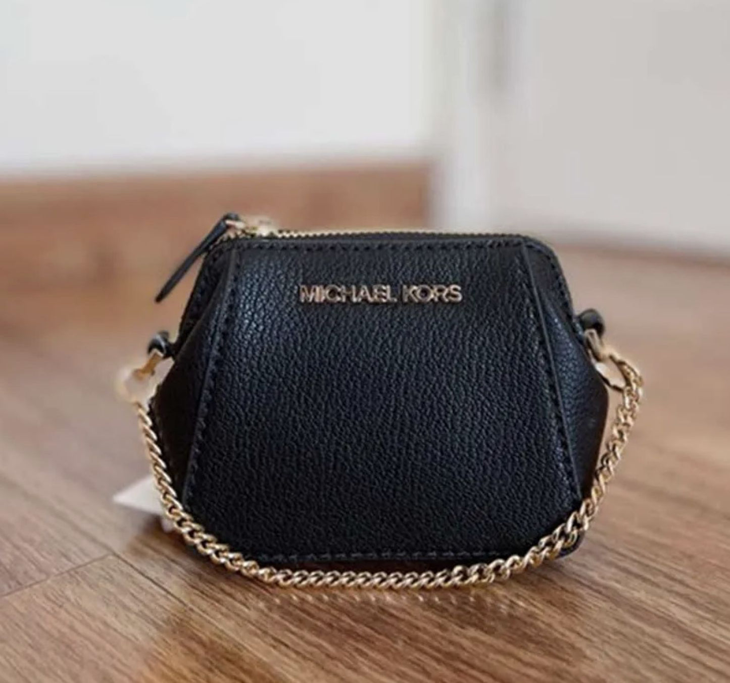 ORIG & IMPORTED Michael Kors Charlotte Small Pouch Key Fob Black Wallet Coin Purse