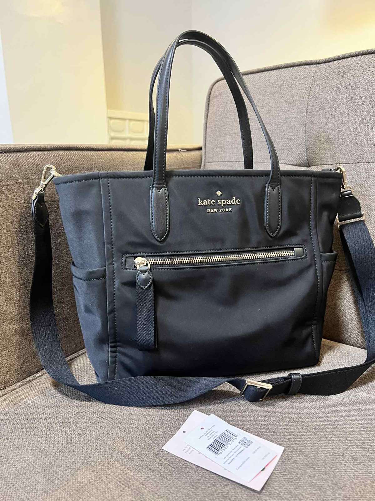 ORIG Preloved Kate Spade Chelsea Medium Satchel Black Nylon Bag