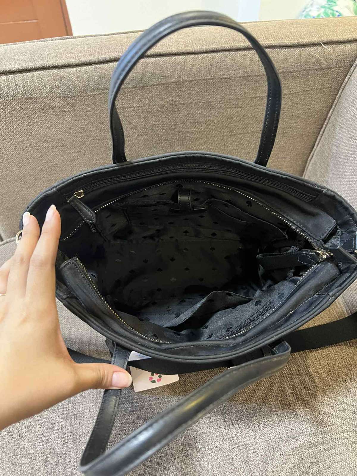 ORIG Preloved Kate Spade Chelsea Medium Satchel Black Nylon Bag