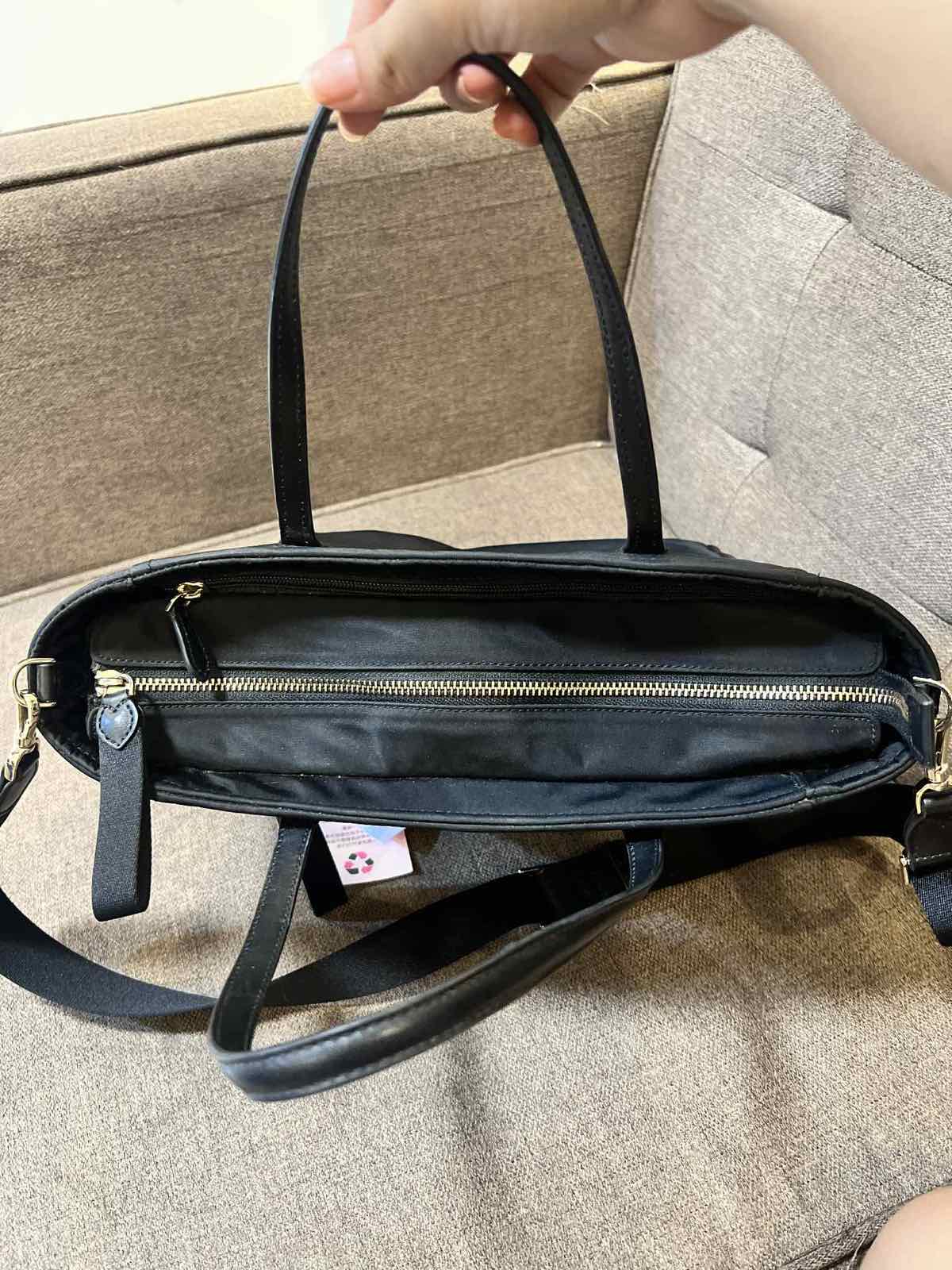 ORIG Preloved Kate Spade Chelsea Medium Satchel Black Nylon Bag