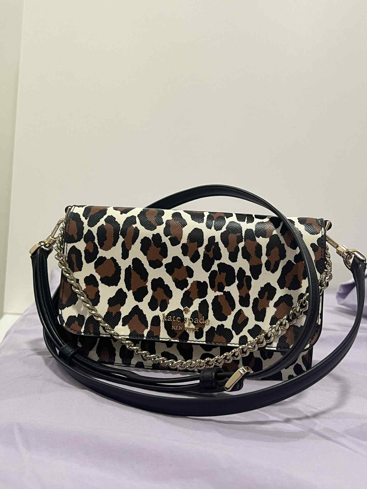 ORIG Preloved Kate Spade  Madison Spotted Leopard Willow Mini Flap Crossbody Bag