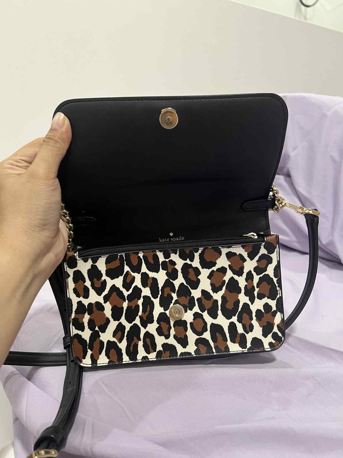 ORIG Preloved Kate Spade  Madison Spotted Leopard Willow Mini Flap Crossbody Bag