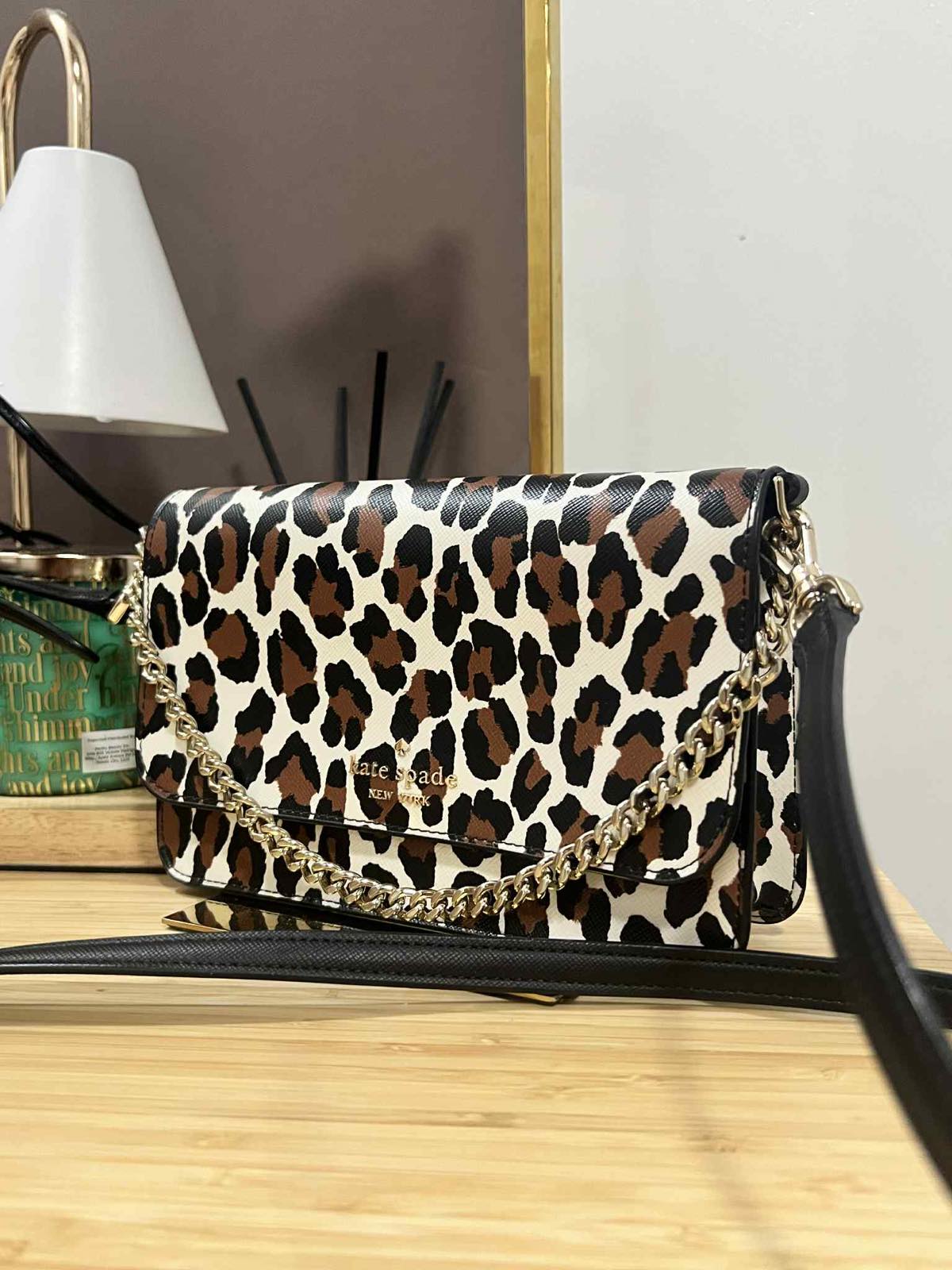 ORIG Preloved Kate Spade  Madison Spotted Leopard Willow Mini Flap Crossbody Bag