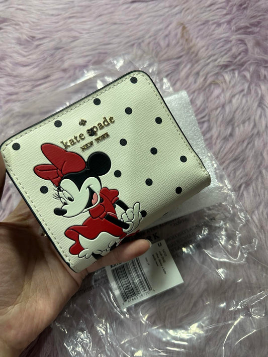 ORIG & IMPORTED Kate Spade Disney Minnie Mouse Zip Around White Wallet