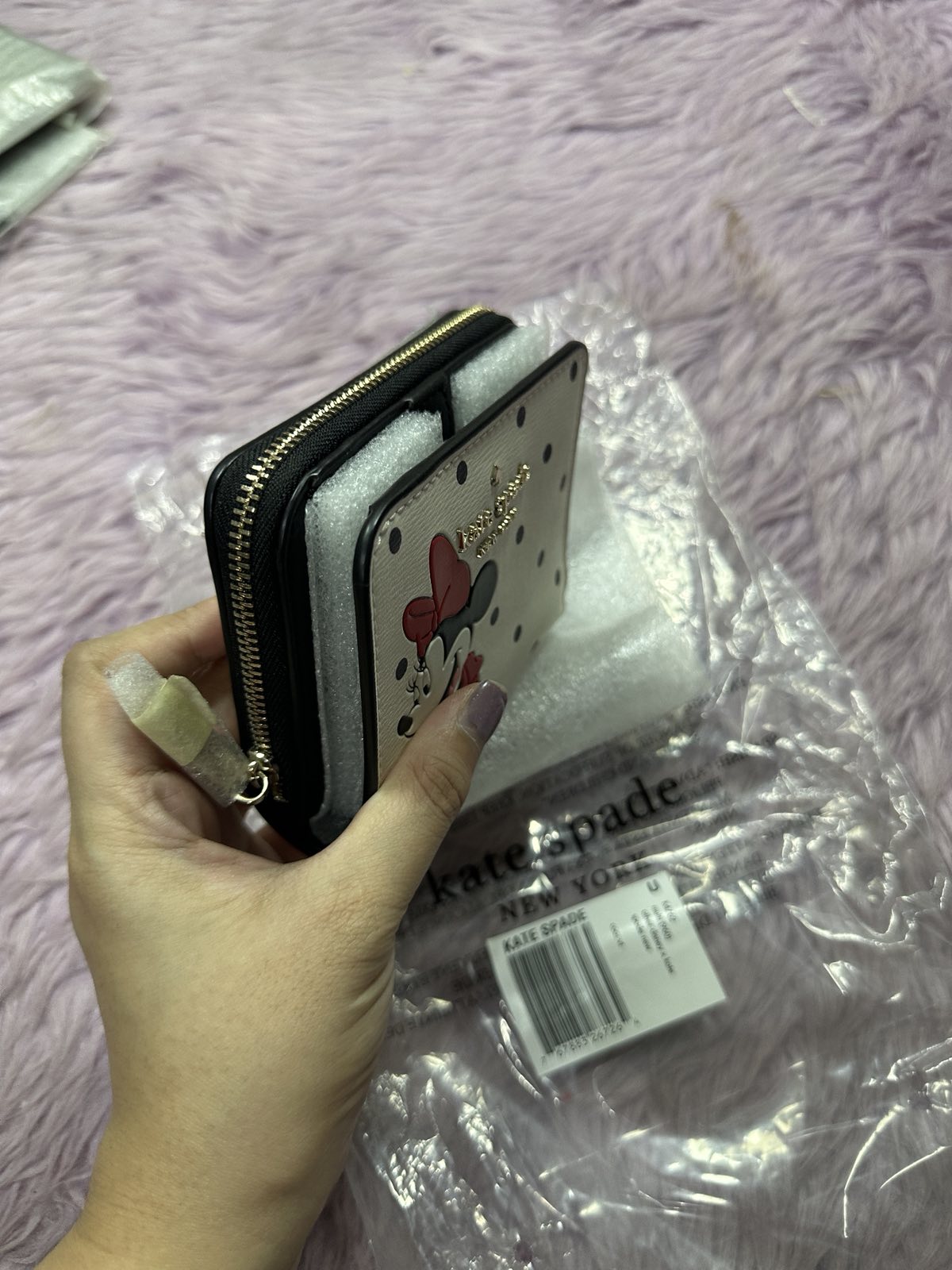 ORIG & IMPORTED Kate Spade Disney Minnie Mouse Zip Around White Wallet