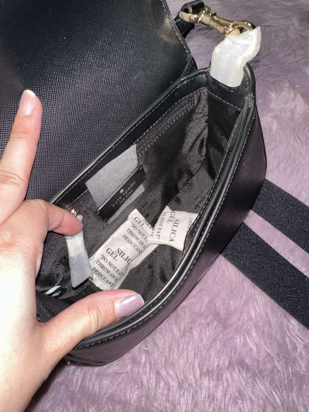 ORIG & IMPORTED Kate Spade Madison Saffiano Leather Saddle Black Bag