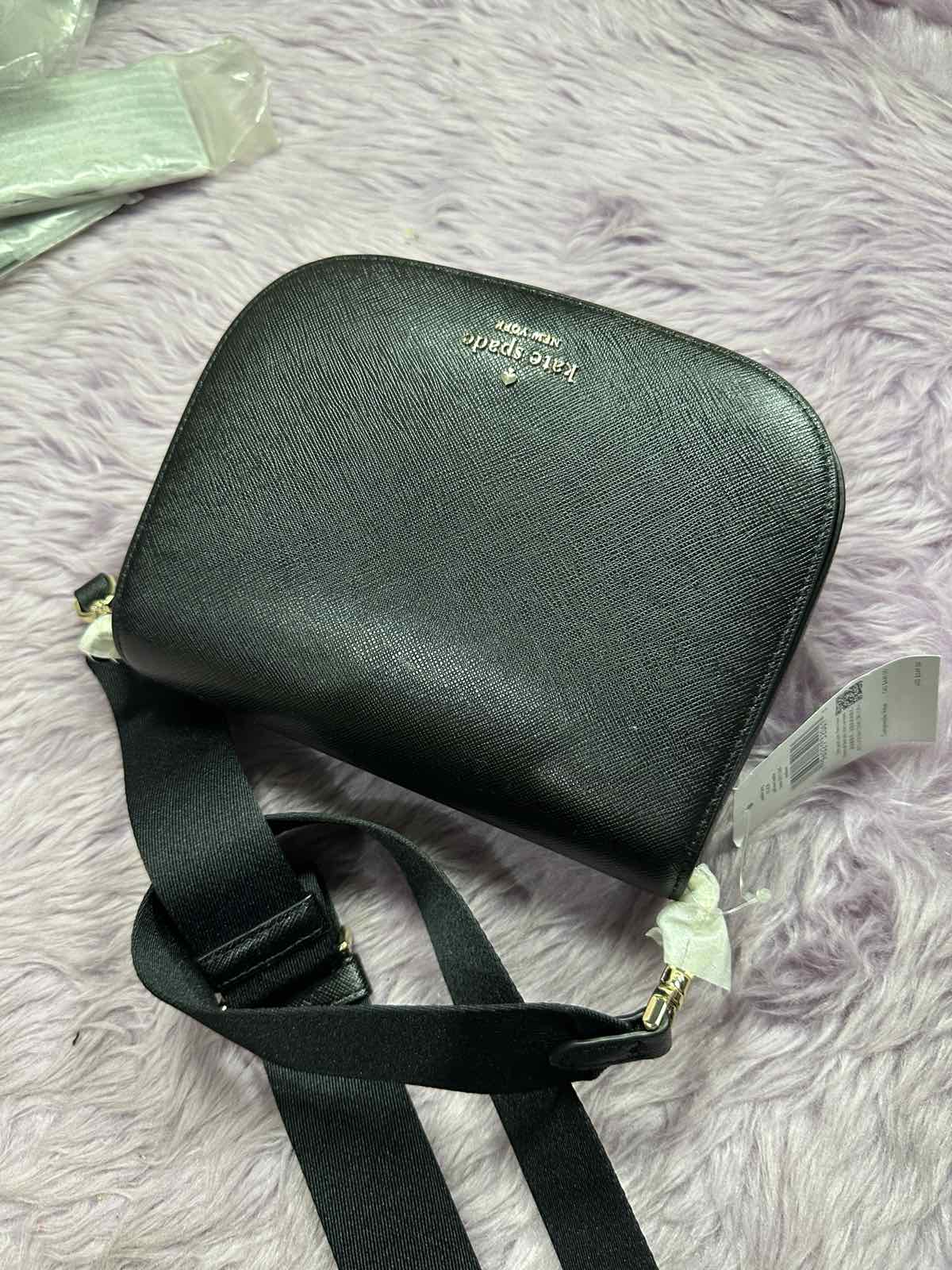 ORIG & IMPORTED Kate Spade Madison Saffiano Leather Saddle Black Bag