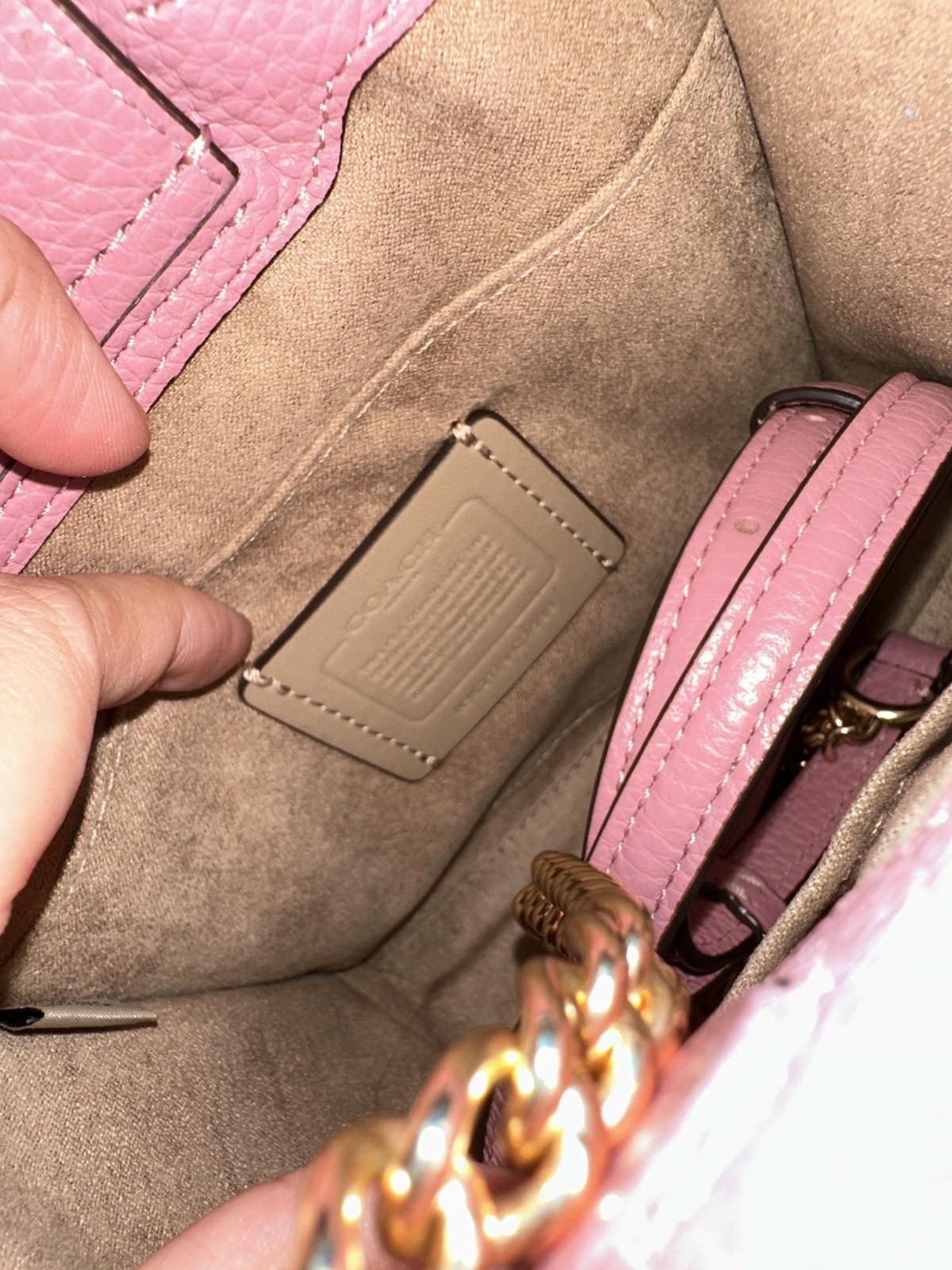 ORIG Preloved Coach Mini Pepper Crossbody With Heart Petal Print Small White Bag