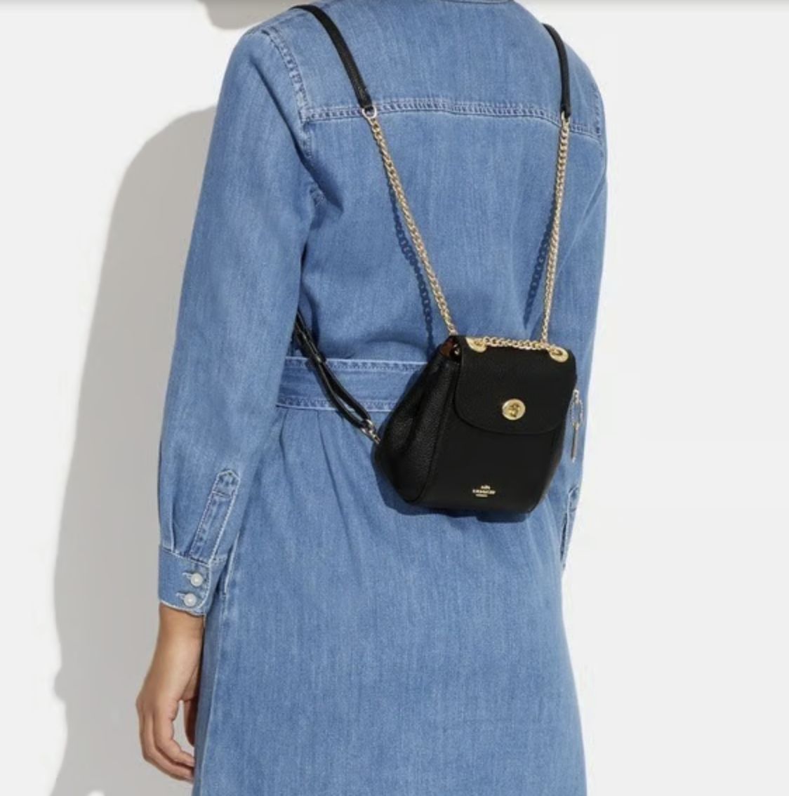 ORIG Preloved RARE Coach Convertible Backpack Small Black Bag