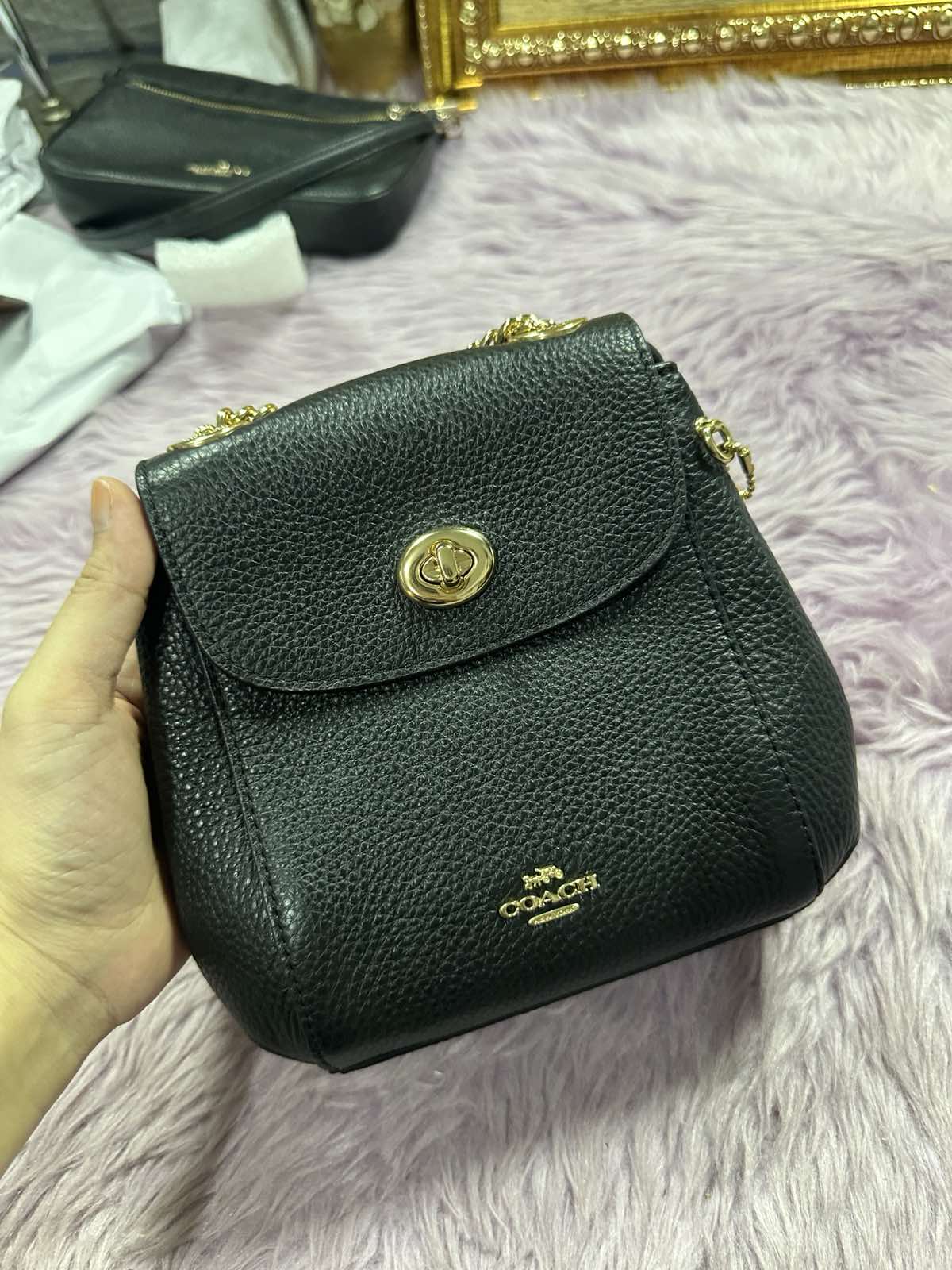 ORIG Preloved RARE Coach Convertible Backpack Small Black Bag