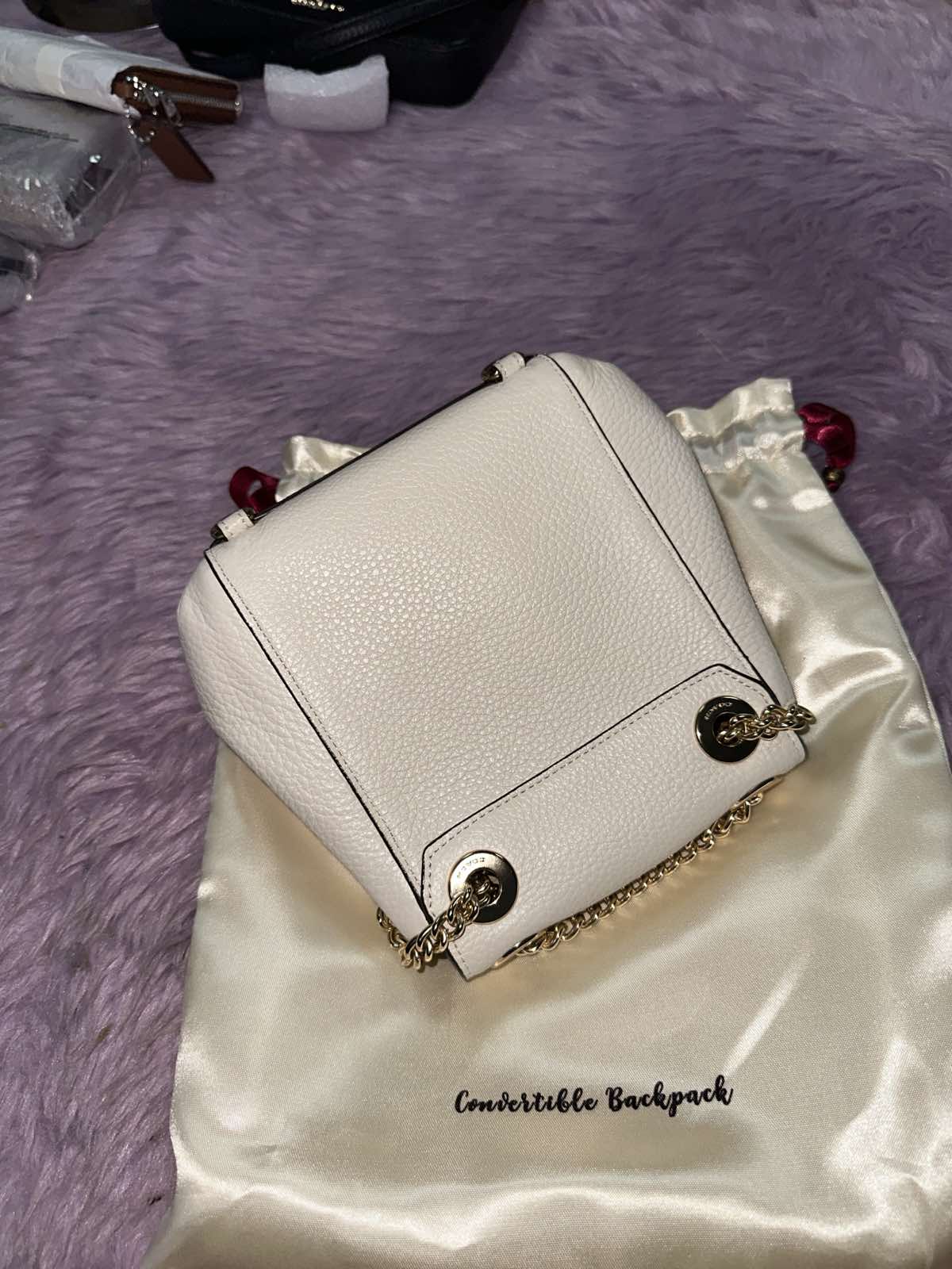 ORIG Preloved RARE Coach Convertible Backpack Small White Bag