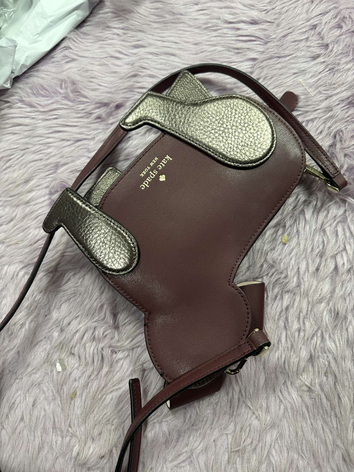 ORIG Preloved KateSpade Floral Pup Dog Crossbody Red Bag Cherrywood