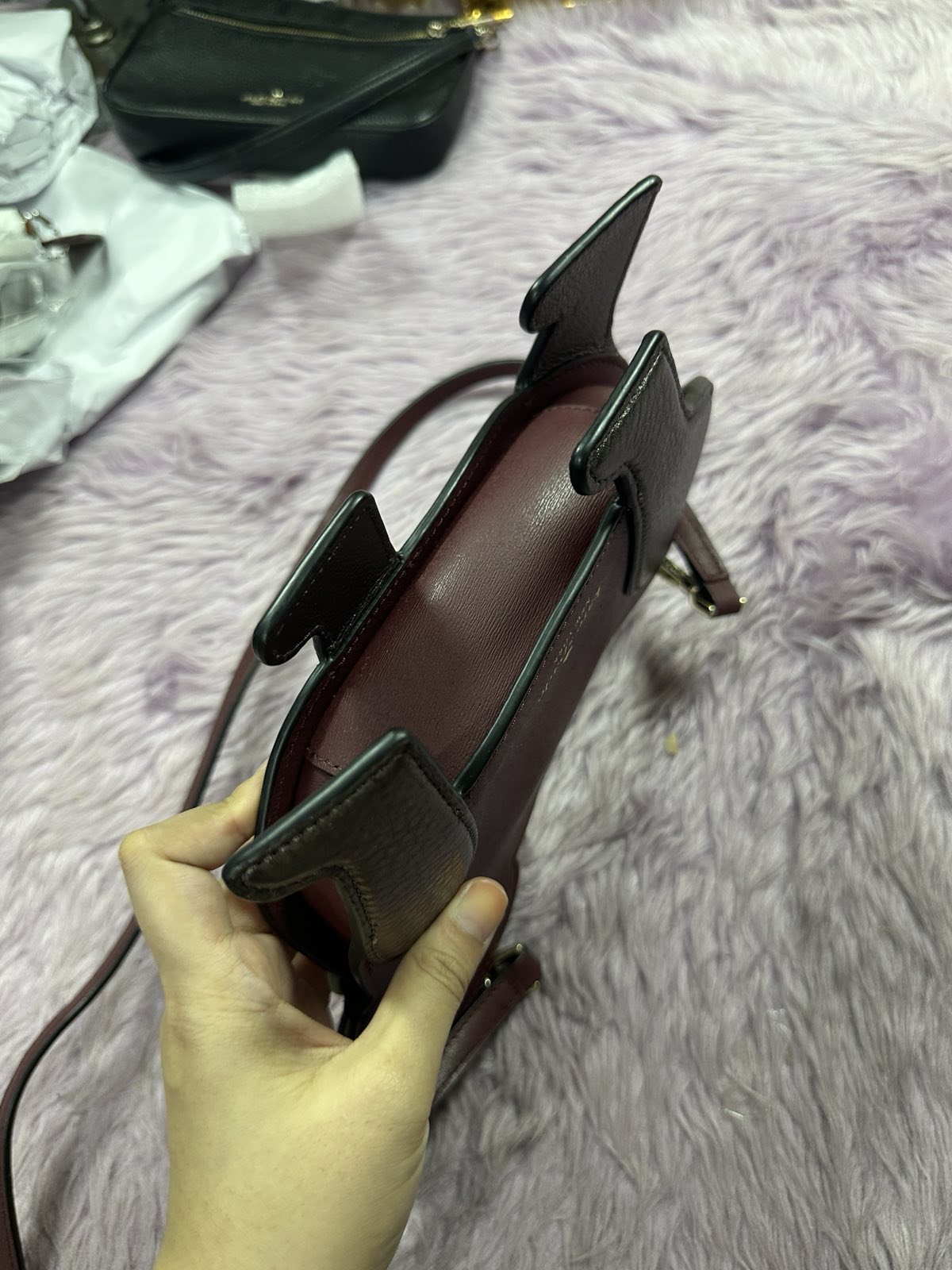 ORIG Preloved KateSpade Floral Pup Dog Crossbody Red Bag Cherrywood