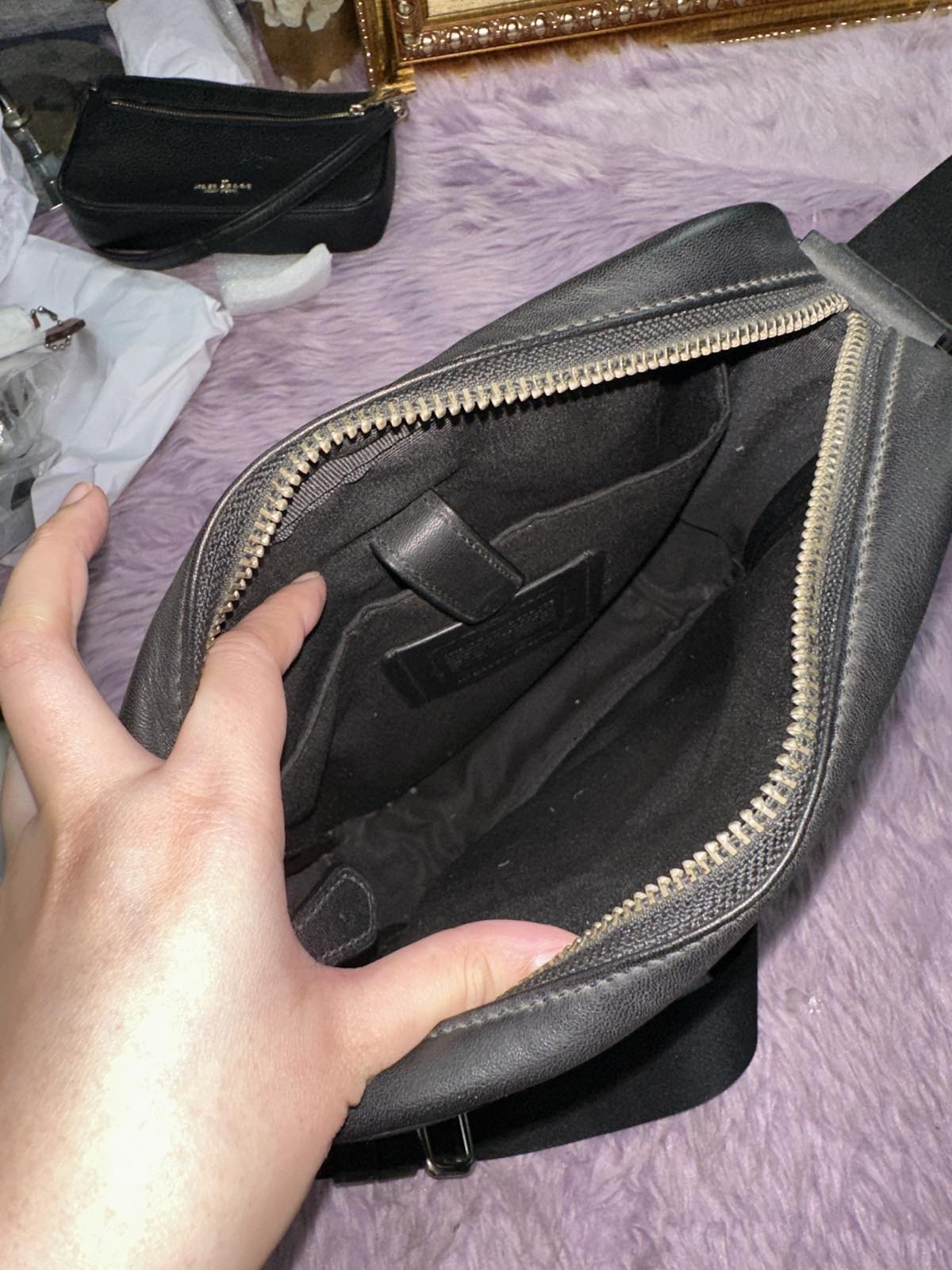 ORIG Preloved Coach Men Charles Flight Signature Crossbody Bag Black