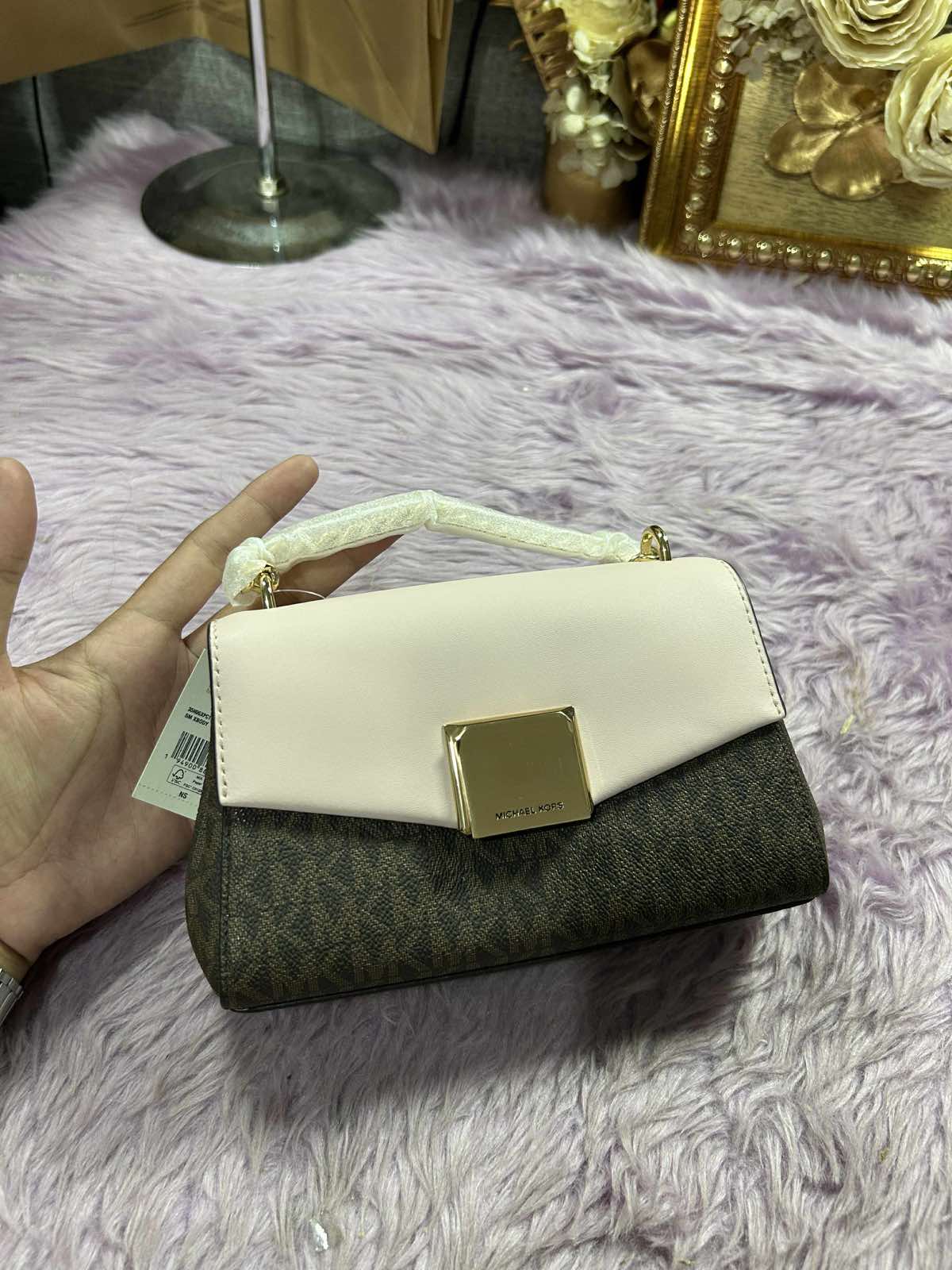 ORIG & IMPORTED Michael Kors MK Lita Crossbody Bag Pink/Brown Small Bag