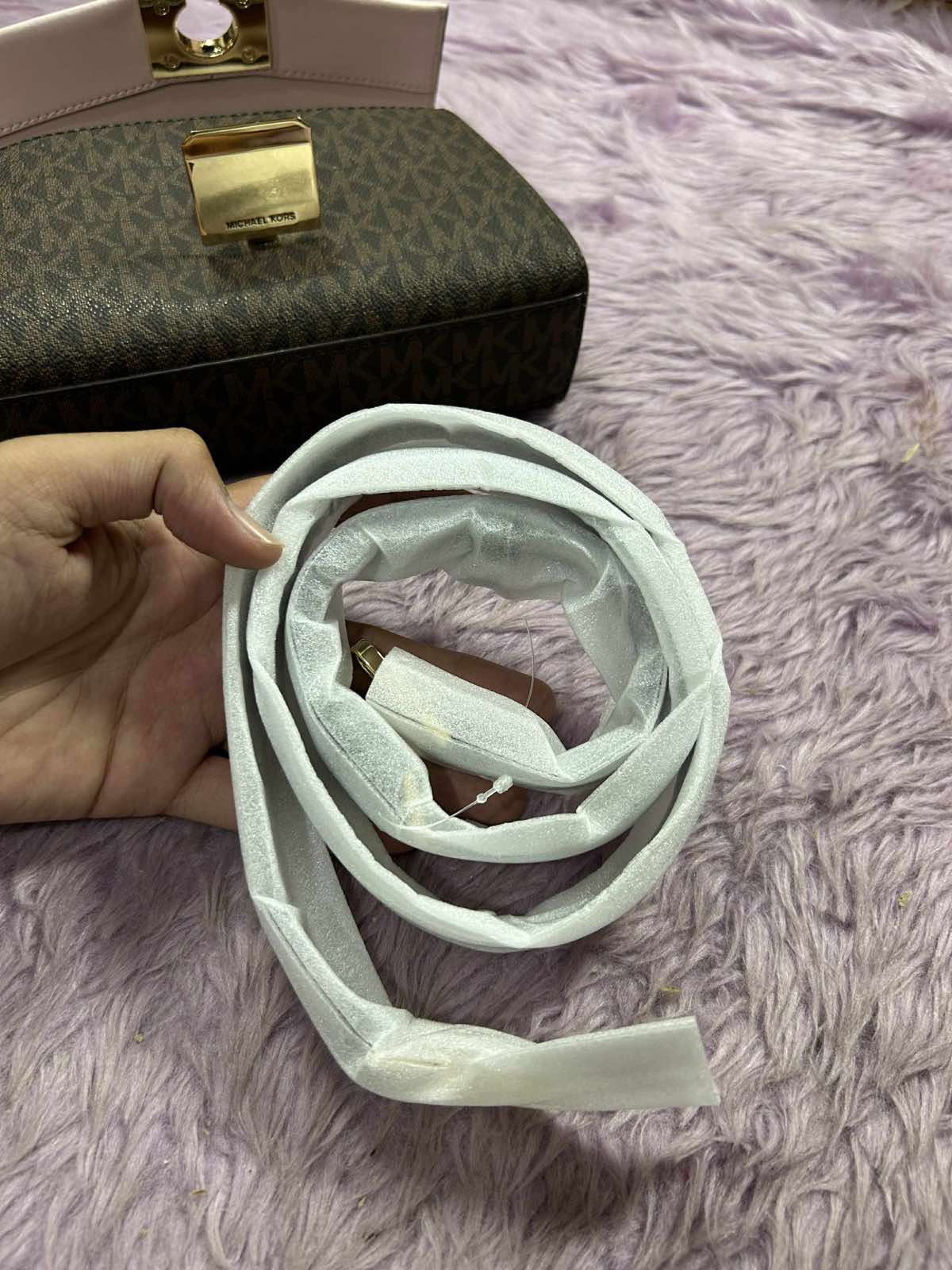 ORIG & IMPORTED Michael Kors MK Lita Crossbody Bag Pink/Brown Small Bag