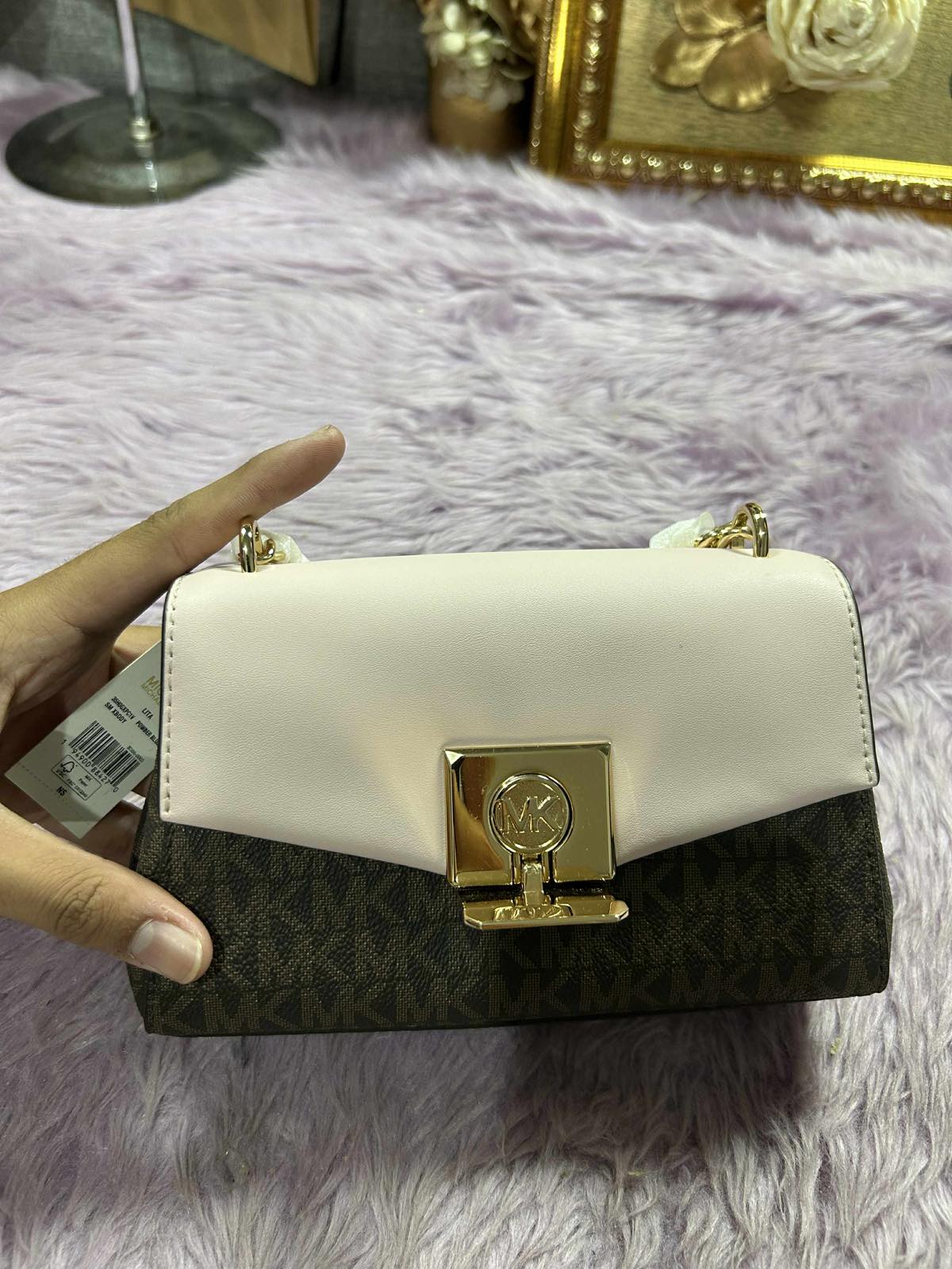 ORIG & IMPORTED Michael Kors MK Lita Crossbody Bag Pink/Brown Small Bag