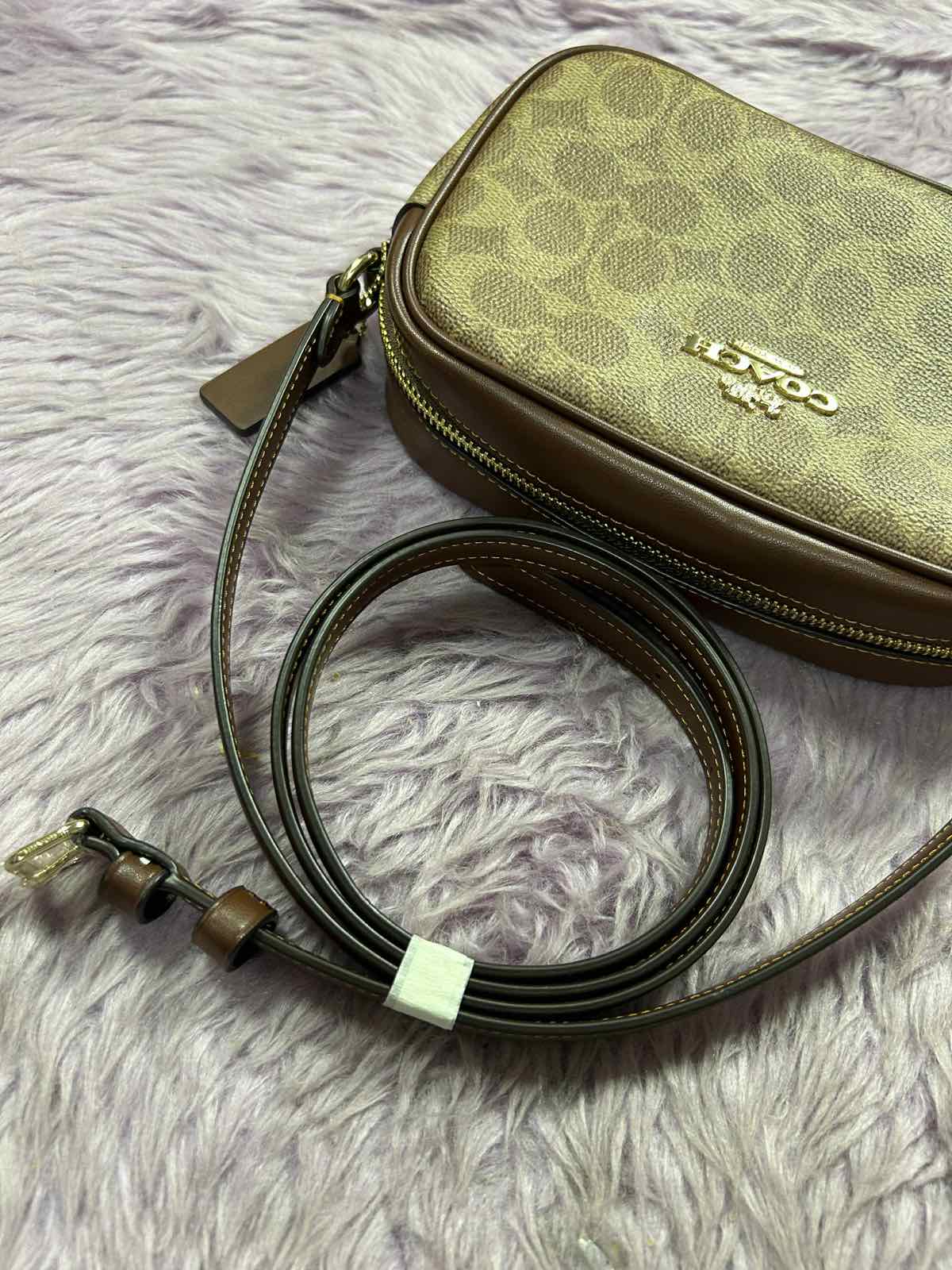 ORIG & IMPORTED Coach Mini Jamie Camera Bag In Signature Canvas Brown Tan