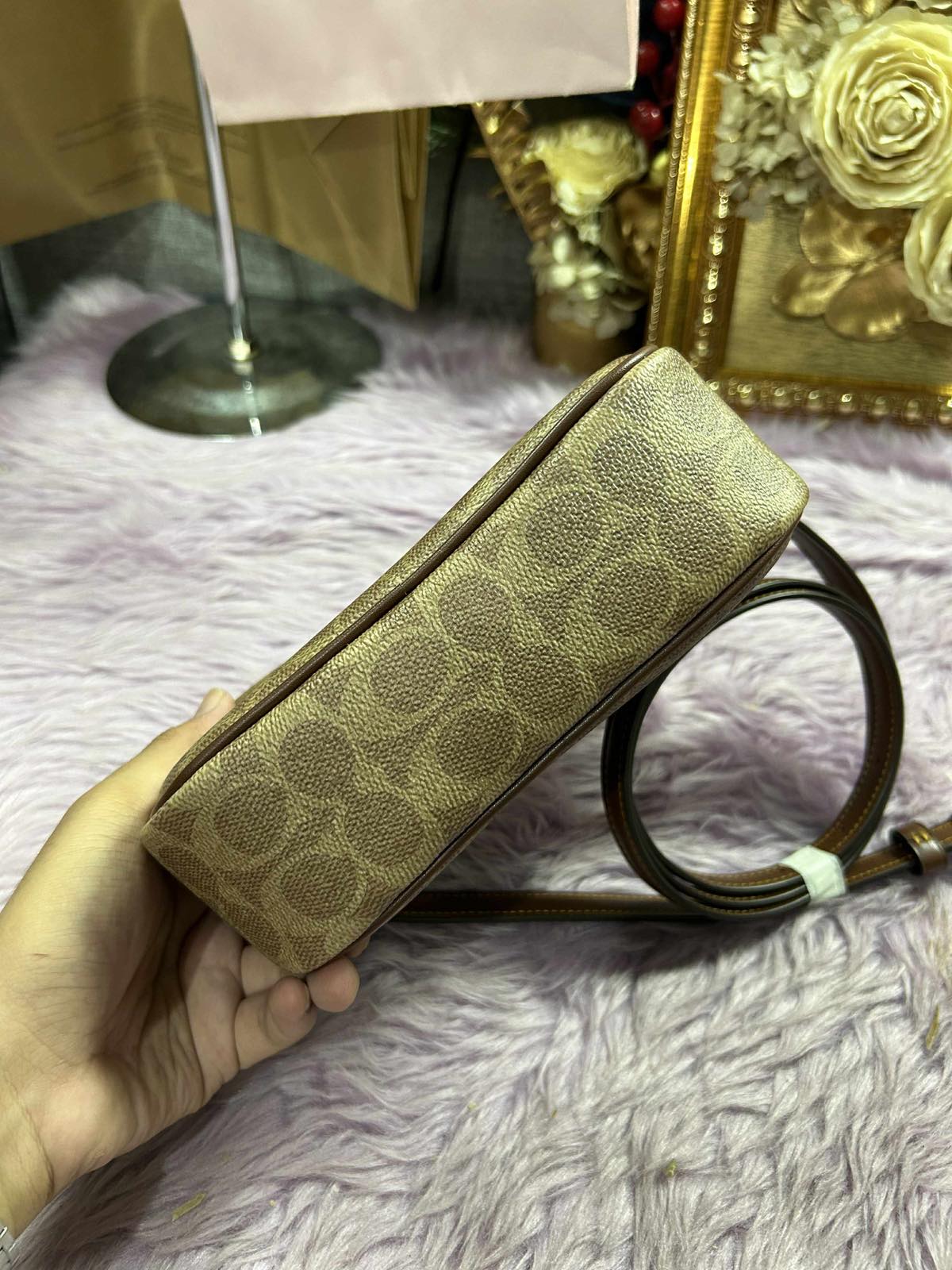 ORIG & IMPORTED Coach Mini Jamie Camera Bag In Signature Canvas Brown Tan