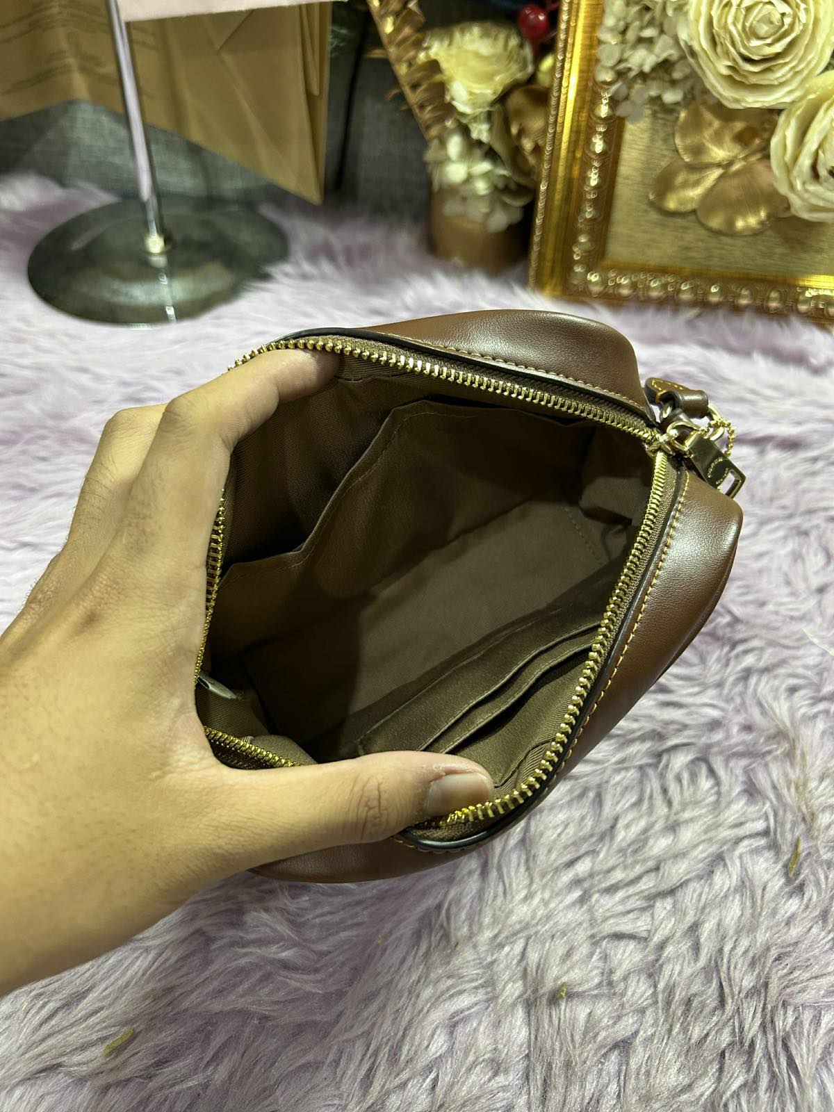 ORIG & IMPORTED Coach Mini Jamie Camera Bag In Signature Canvas Brown Tan