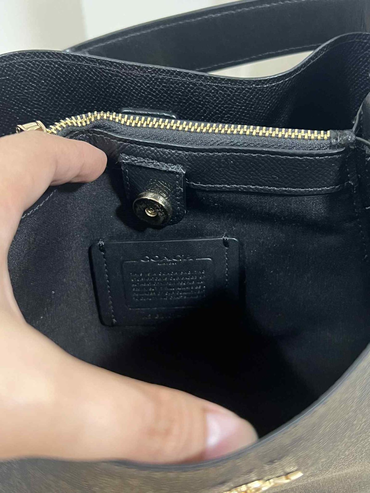 ORIG Preloved Coach Small Town Bucket Bag In Signature Canvas Brown Black