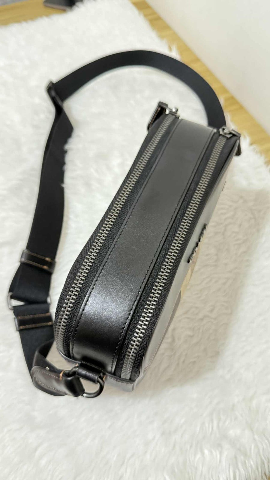 ORIG Preloved Coach Graham Crossbody Men Bag In Blocked Signature Canvas