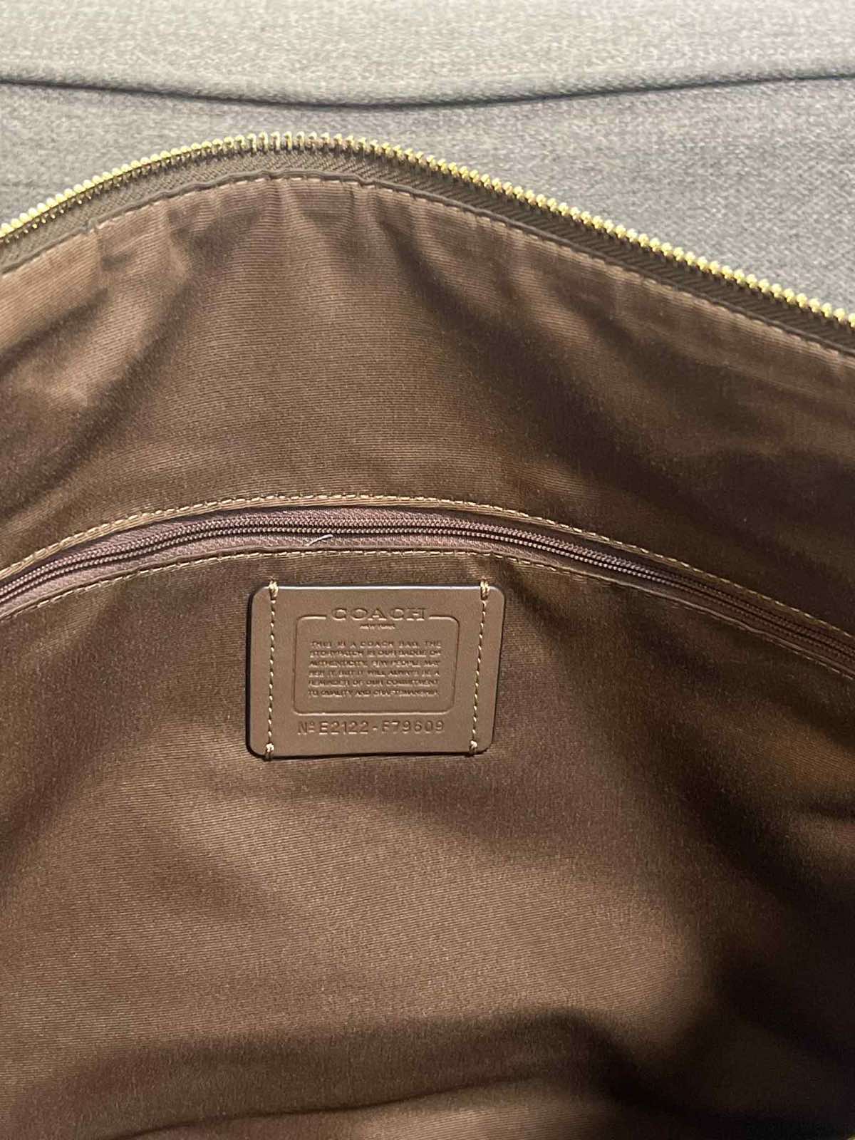 ORIG Preloved Coach Gallery Tote Signature Canvas Big Khaki Bag