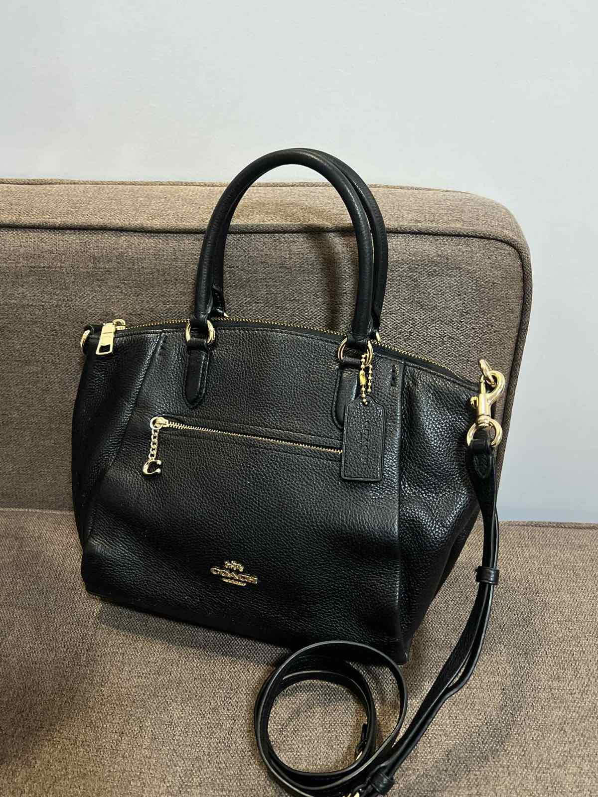 ORIG Preloved RARE Coach Elise Satchel Black Bag