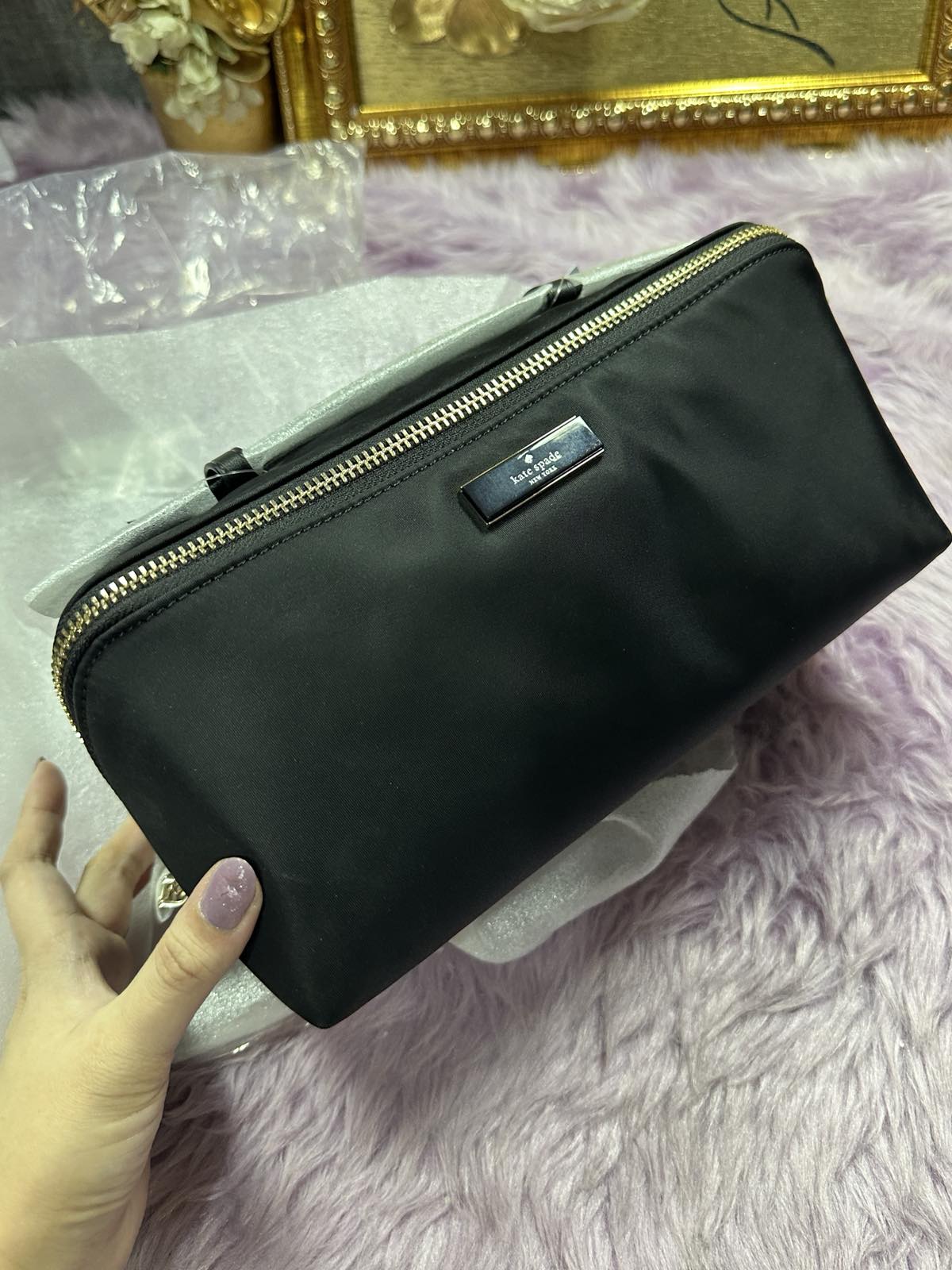 ORIG & IMPORTED Kate Spade KS Carter Nylon Travel Cosmetic Nylon Pouch