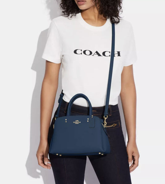 ORIG Preloved Coach Mini Lillie Carryall Teal Green Bag