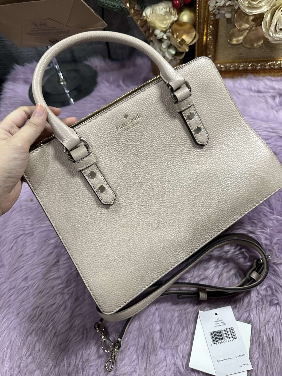 ORIG Preloved Kate Spade Mulberry Street Lise Satchel Taupe Bag