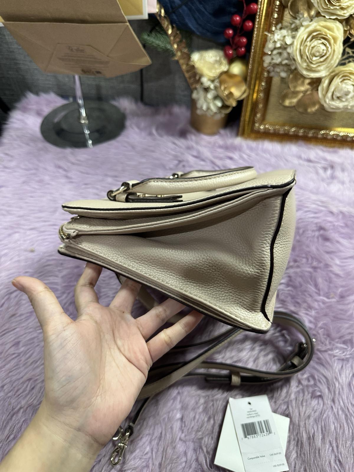 ORIG Preloved Kate Spade Mulberry Street Lise Satchel Taupe Bag