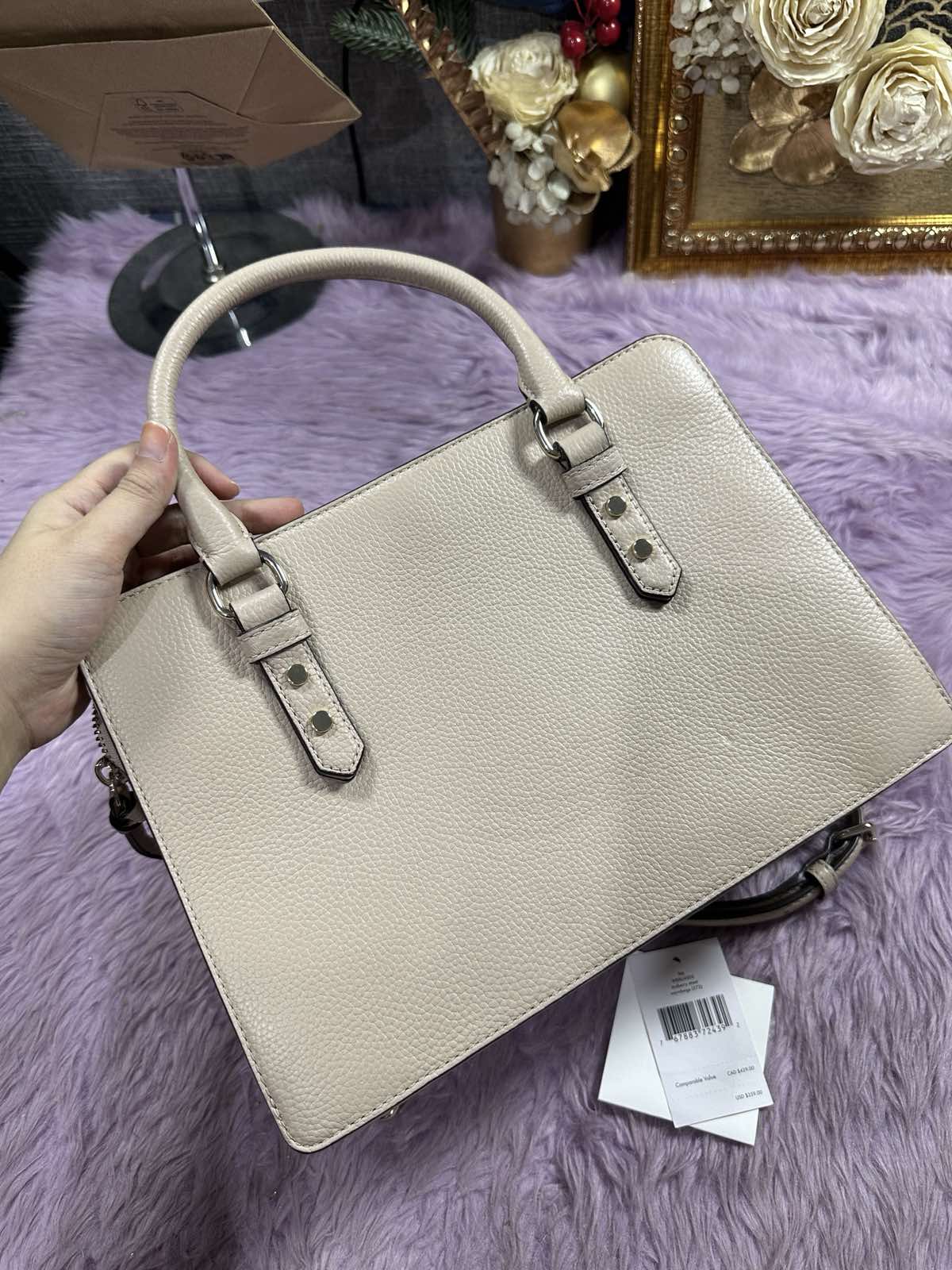 ORIG Preloved Kate Spade Mulberry Street Lise Satchel Taupe Bag