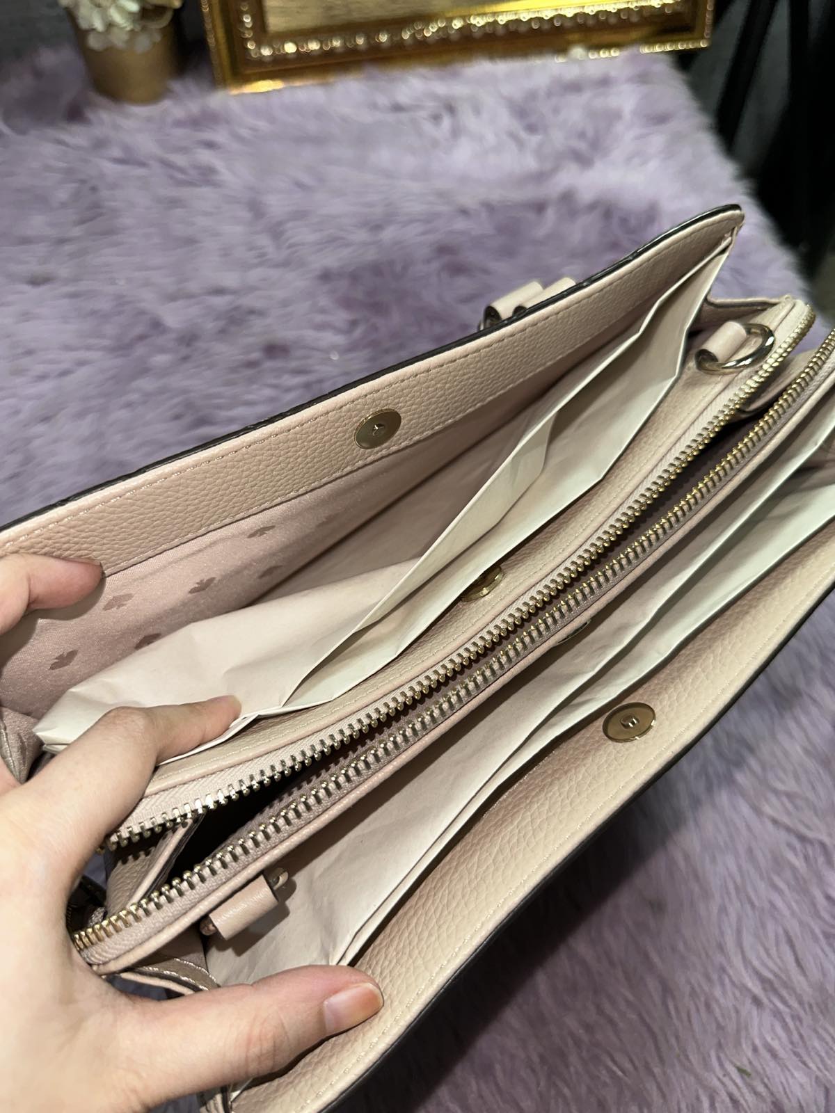 ORIG Preloved Kate Spade Mulberry Street Lise Satchel Taupe Bag