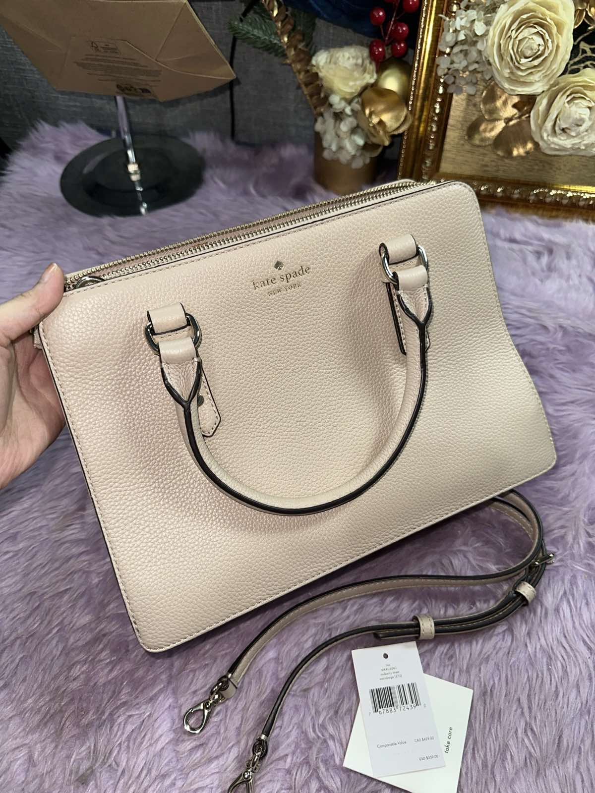 ORIG Preloved Kate Spade Mulberry Street Lise Satchel Taupe Bag