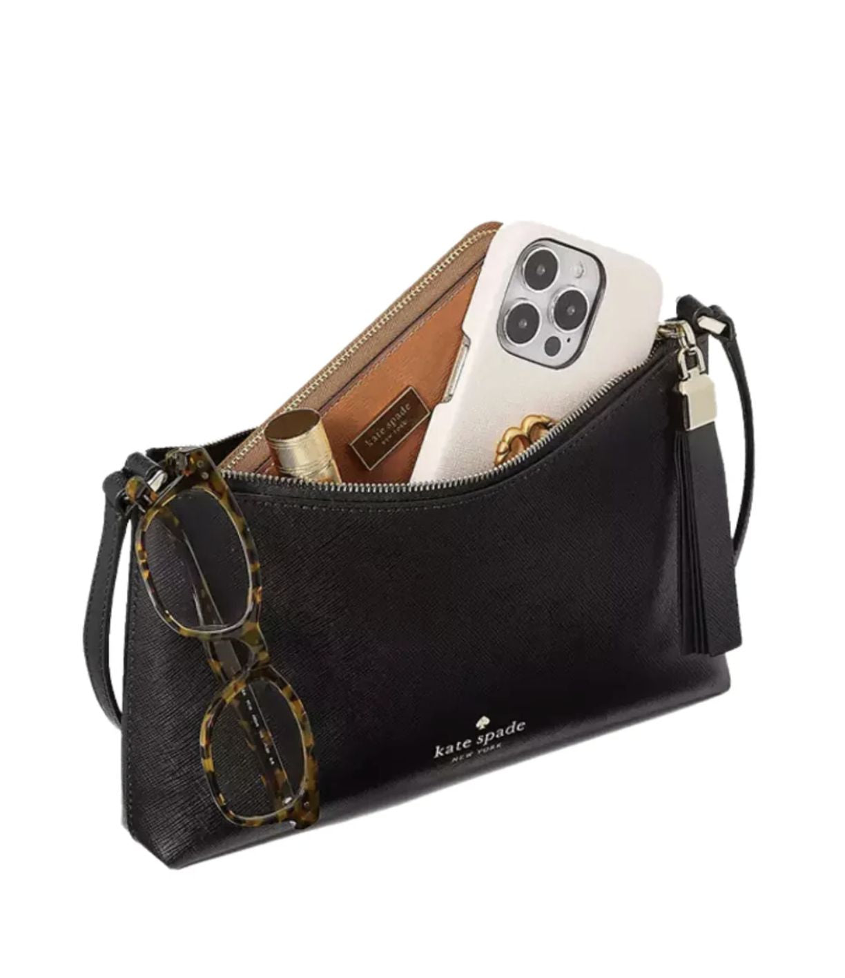 ORIG & IMPORTED KateSpade KS Sadie Saffiano Crossbody Small Bag Black